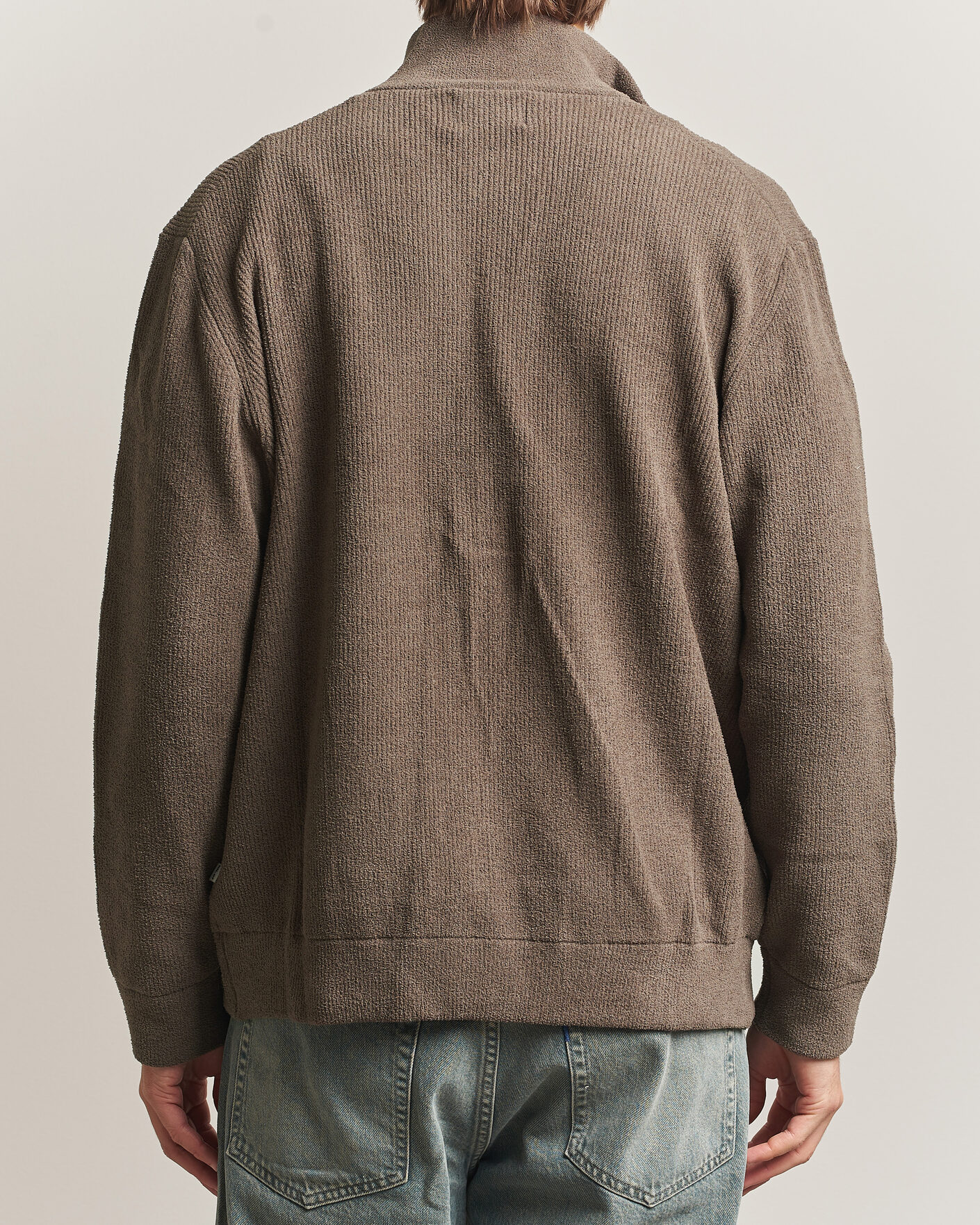 Mies | Puserot | NN07 | Danny Rib Knitted Full Zip Mable Husk
