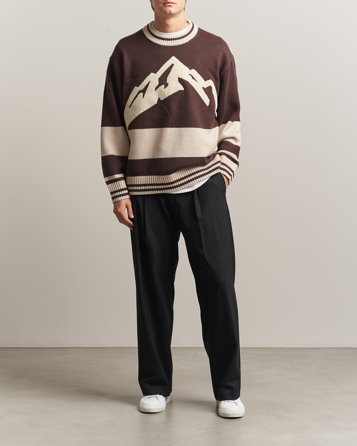 Mies | Puserot | J.Lindeberg | Steve Mountin Knitted Sweater Seal Brown