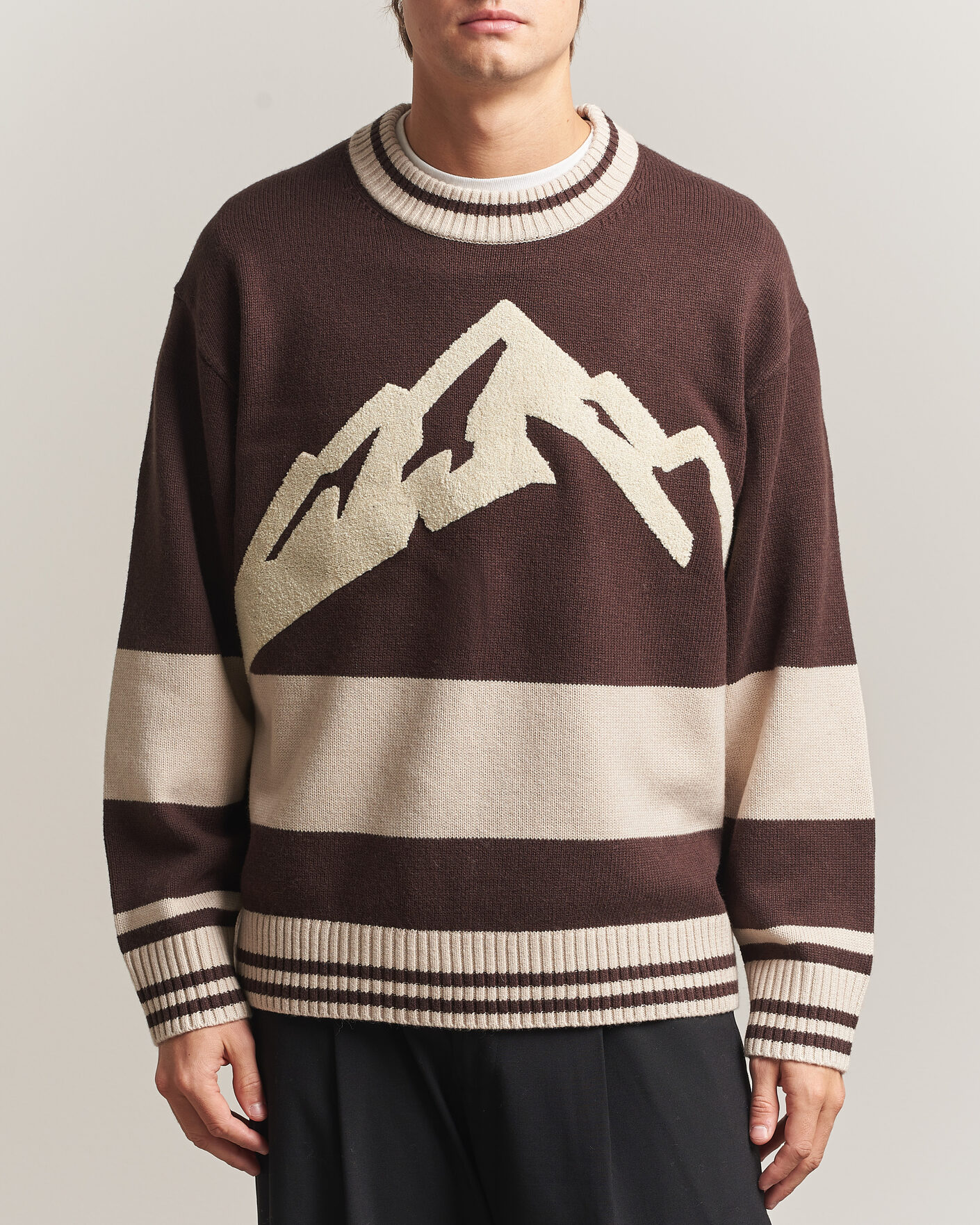 Mies | Puserot | J.Lindeberg | Steve Mountin Knitted Sweater Seal Brown