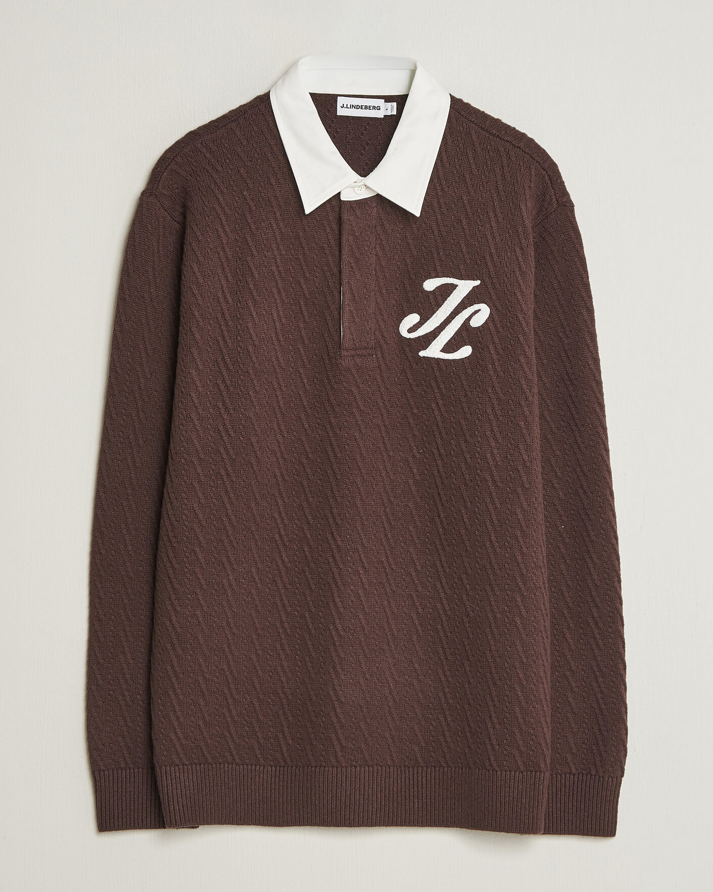 Mies | Puserot | J.Lindeberg | Johnny Knitted Rugby Seal Brown