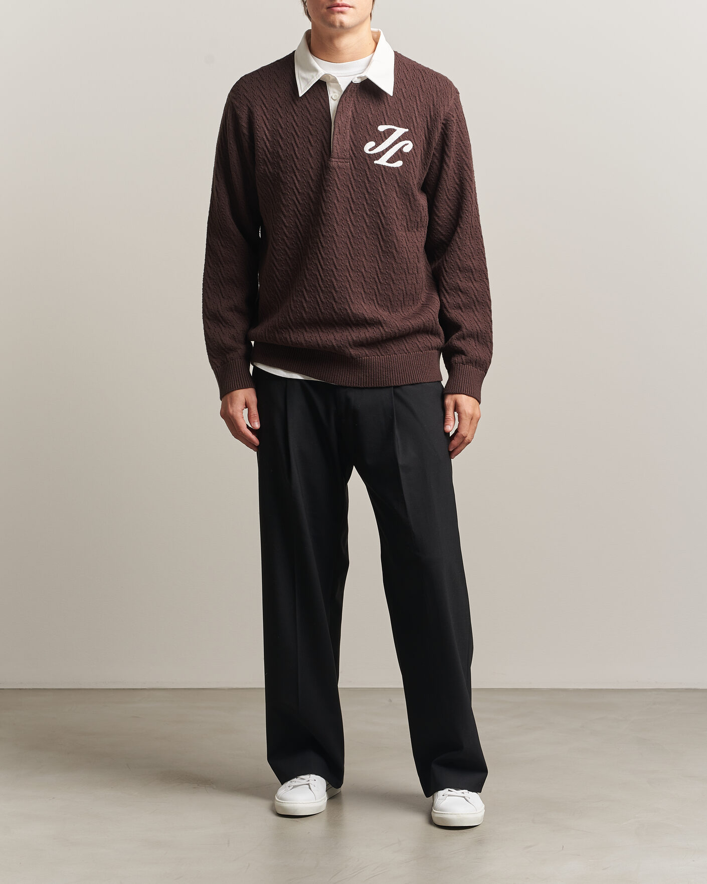 Mies | Puserot | J.Lindeberg | Johnny Knitted Rugby Seal Brown