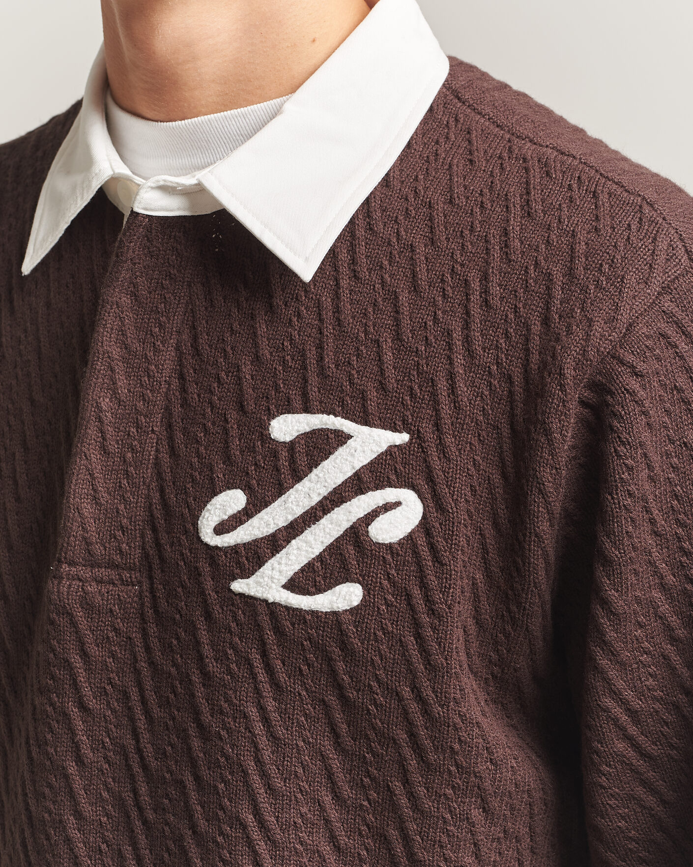 Mies | Puserot | J.Lindeberg | Johnny Knitted Rugby Seal Brown