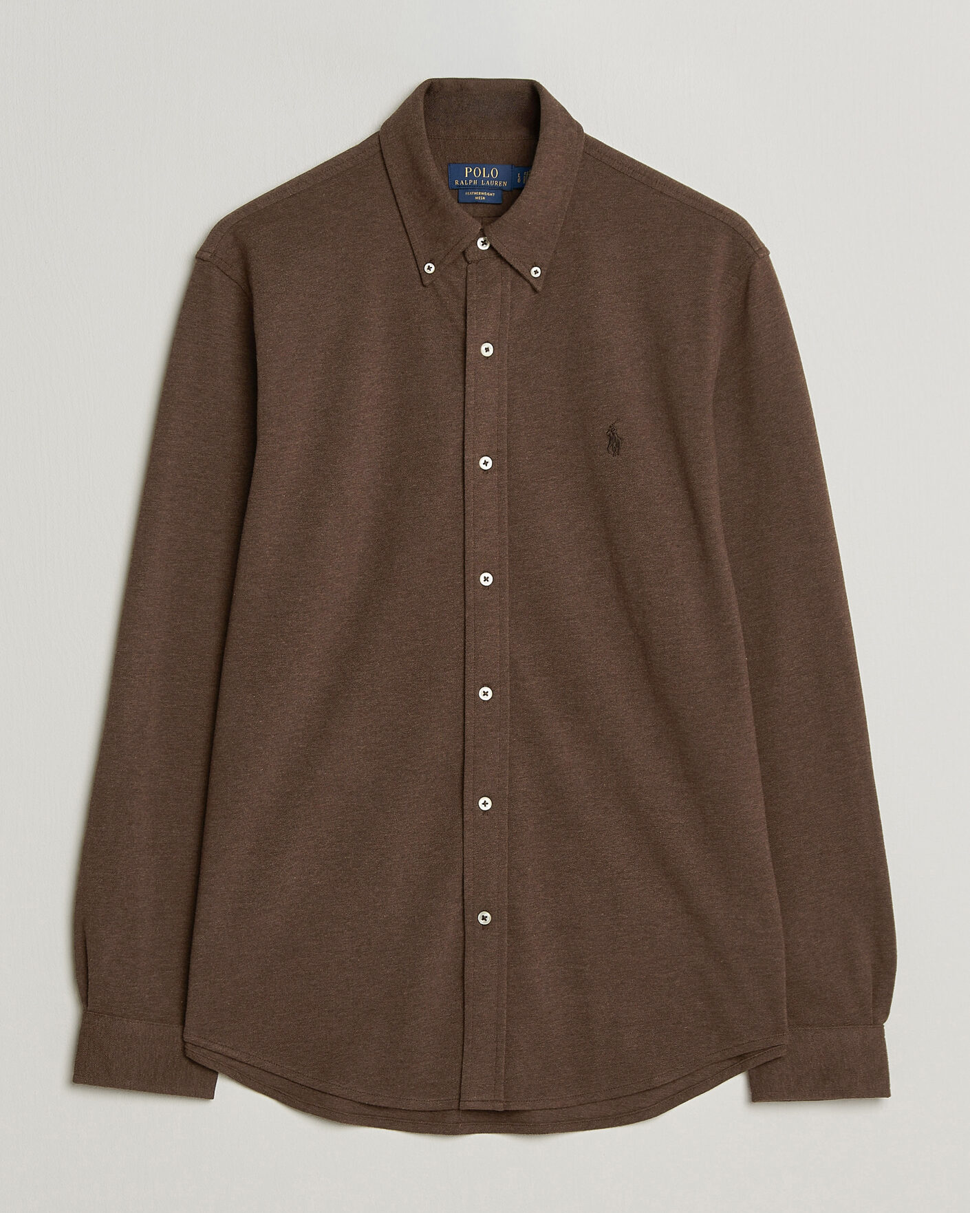 Mies | Pikeet | Polo Ralph Lauren | Featherweight Mesh Shirt Nutmeg Brown Heather