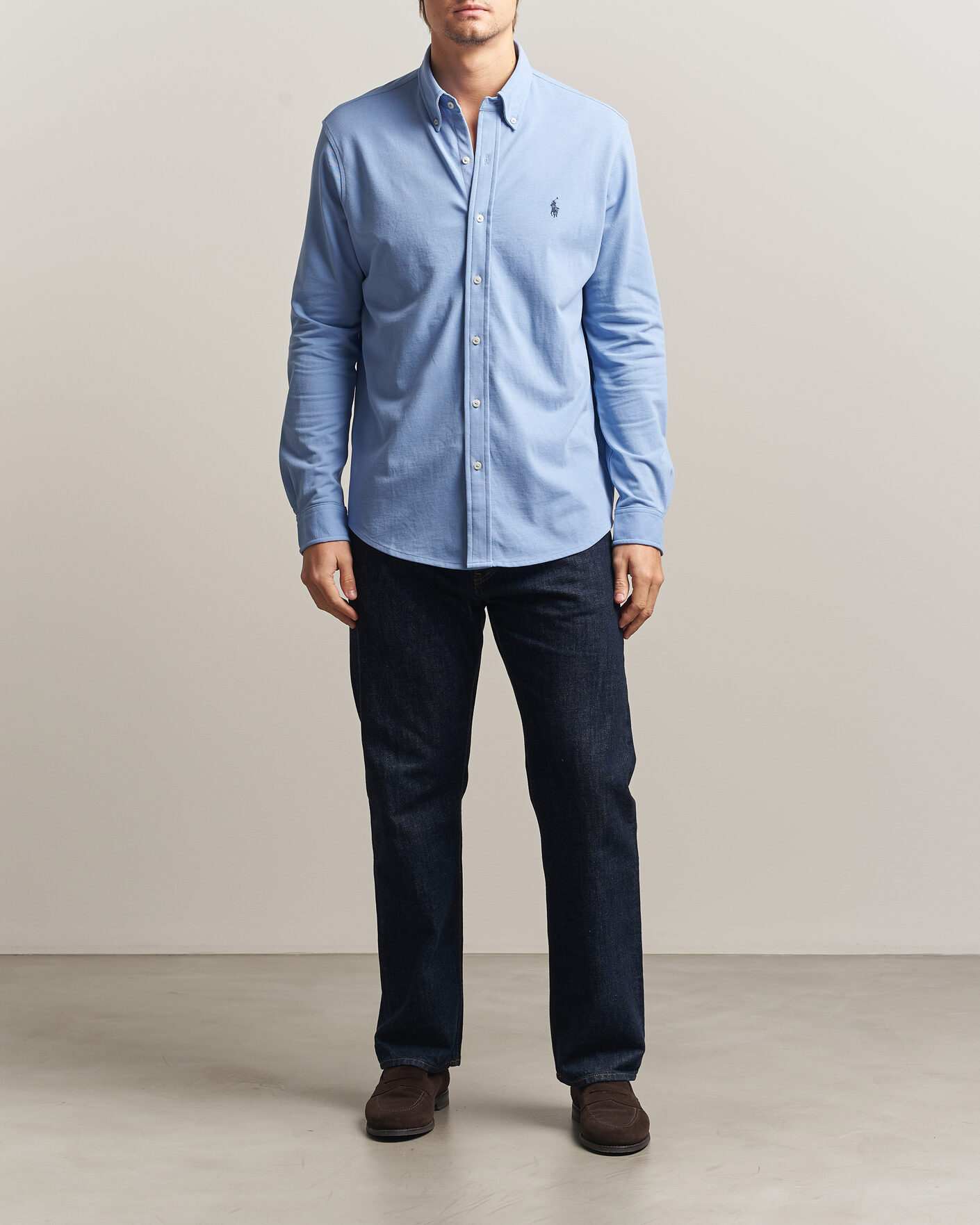 Mies | Pikeet | Polo Ralph Lauren | Featherweight Mesh Shirt Dress Shirt Blue