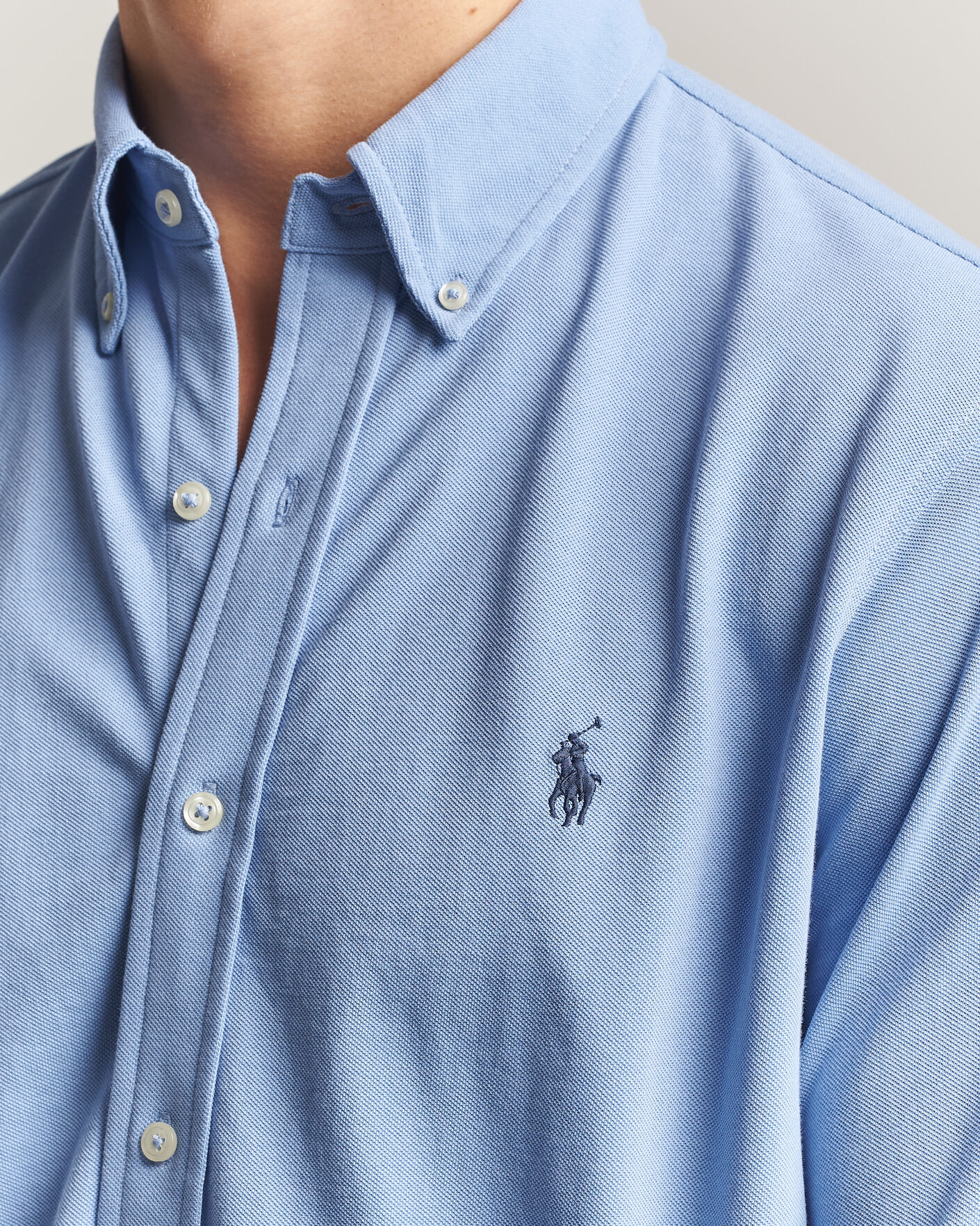 Mies | Pikeet | Polo Ralph Lauren | Featherweight Mesh Shirt Dress Shirt Blue