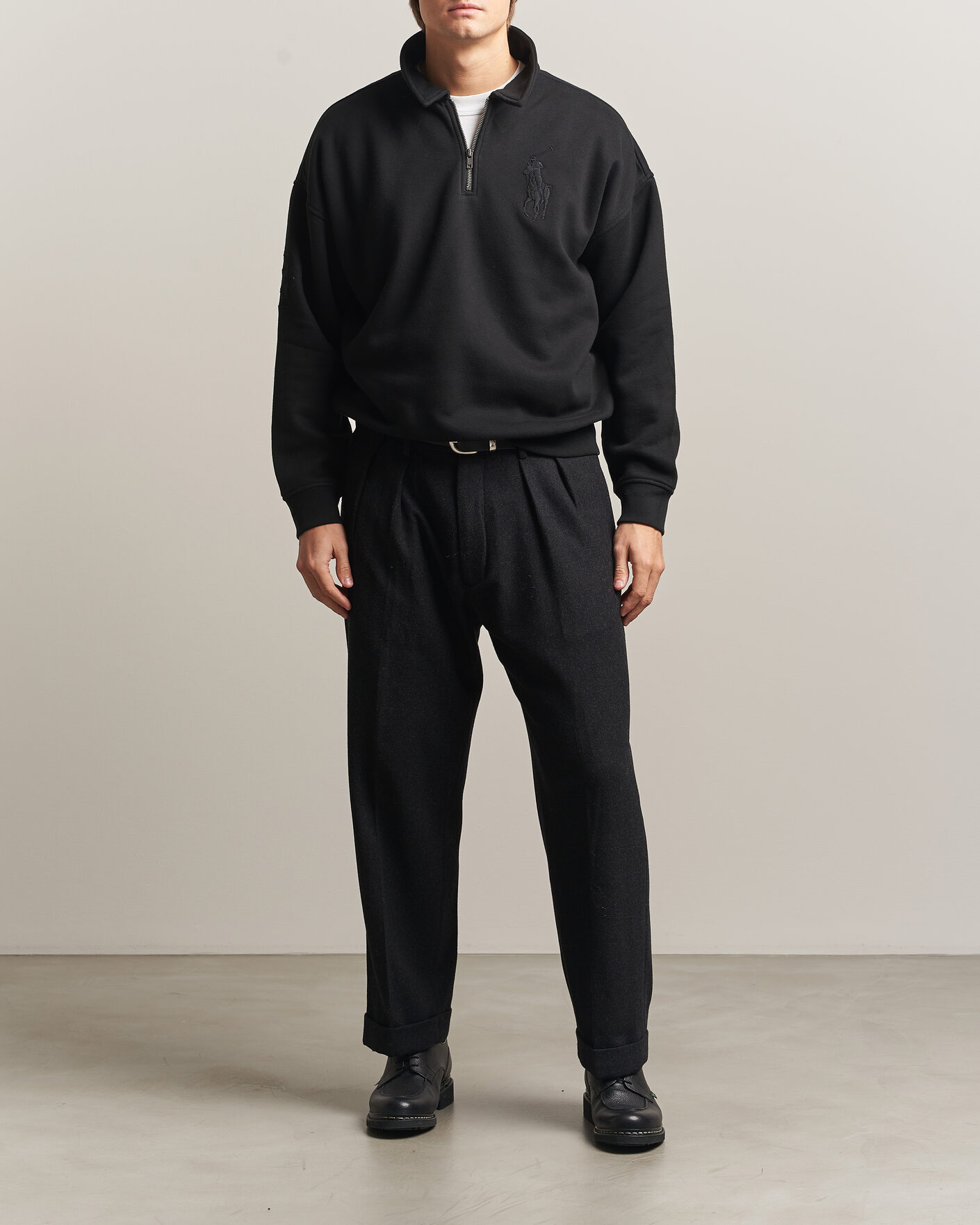 Mies | Puserot | Polo Ralph Lauren | Heavy Weight Half Zip Fleece Polo Black