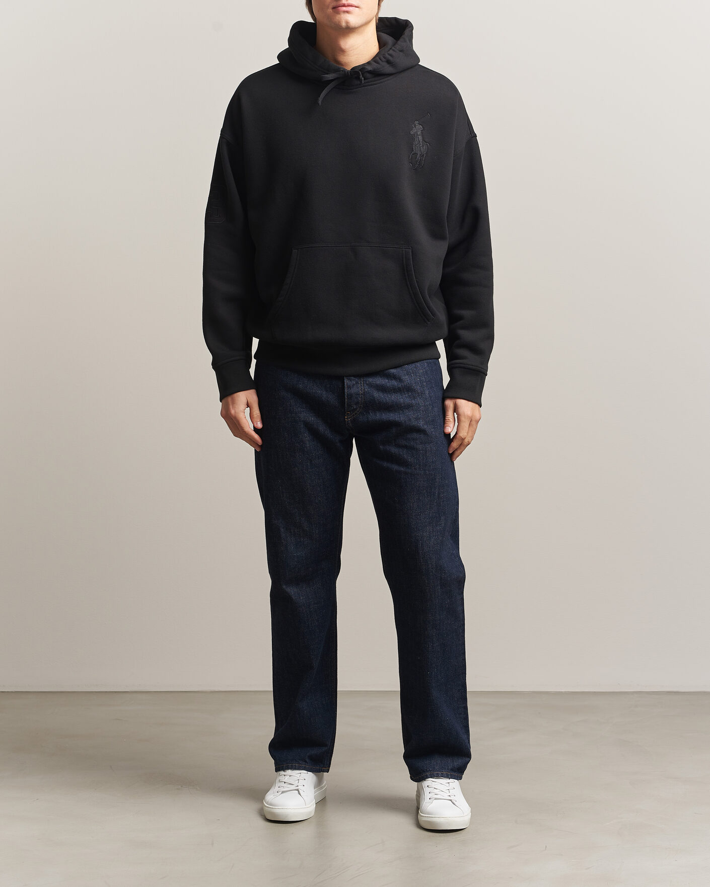 Mies | Puserot | Polo Ralph Lauren | Heavy Weight Tonal Pony Hoodie Polo Black