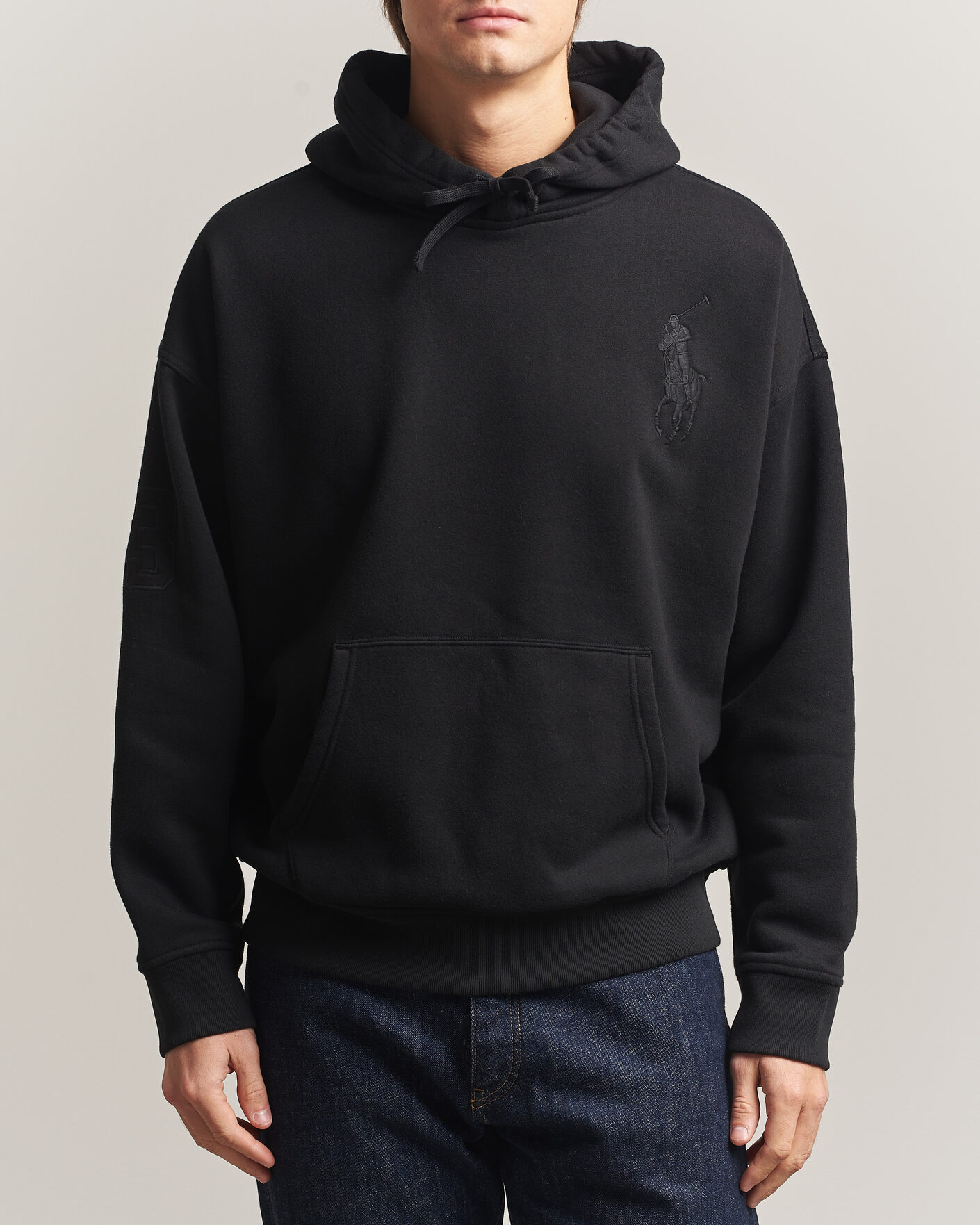 Mies | Puserot | Polo Ralph Lauren | Heavy Weight Tonal Pony Hoodie Polo Black