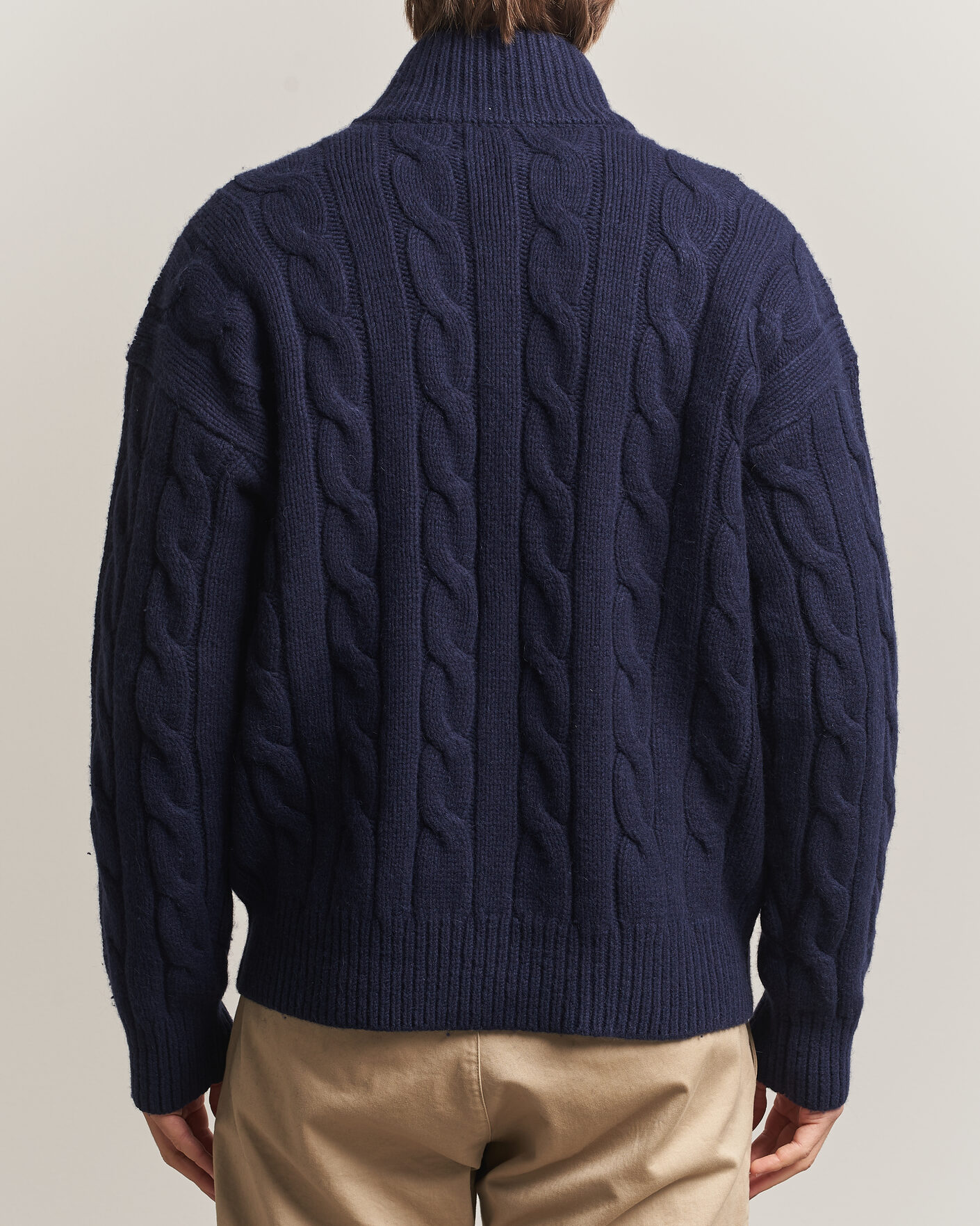Mies | Puserot | Polo Ralph Lauren | Wool/Alpaca Cable Full-Zip Hunter Navy