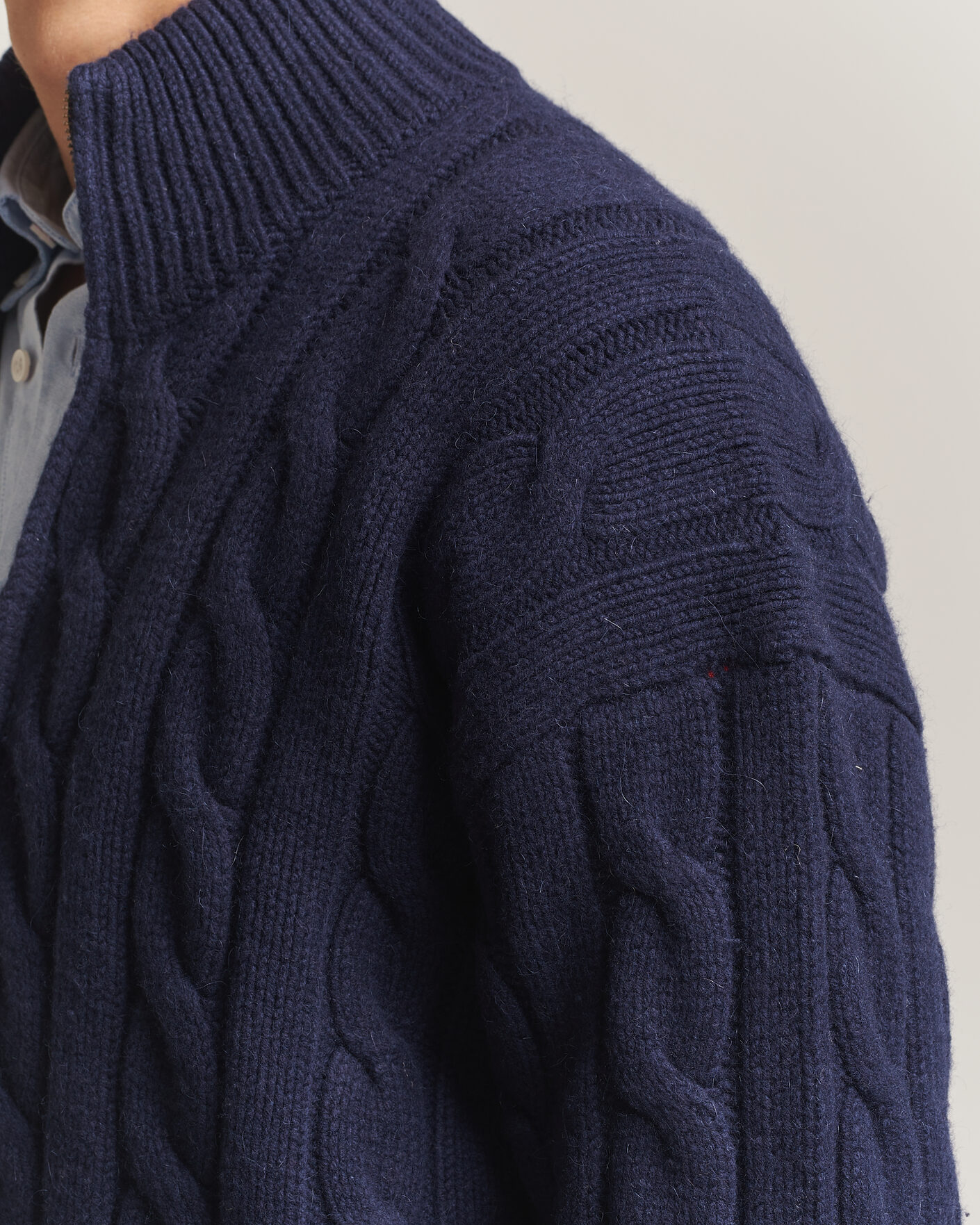 Mies | Puserot | Polo Ralph Lauren | Wool/Alpaca Cable Full-Zip Hunter Navy