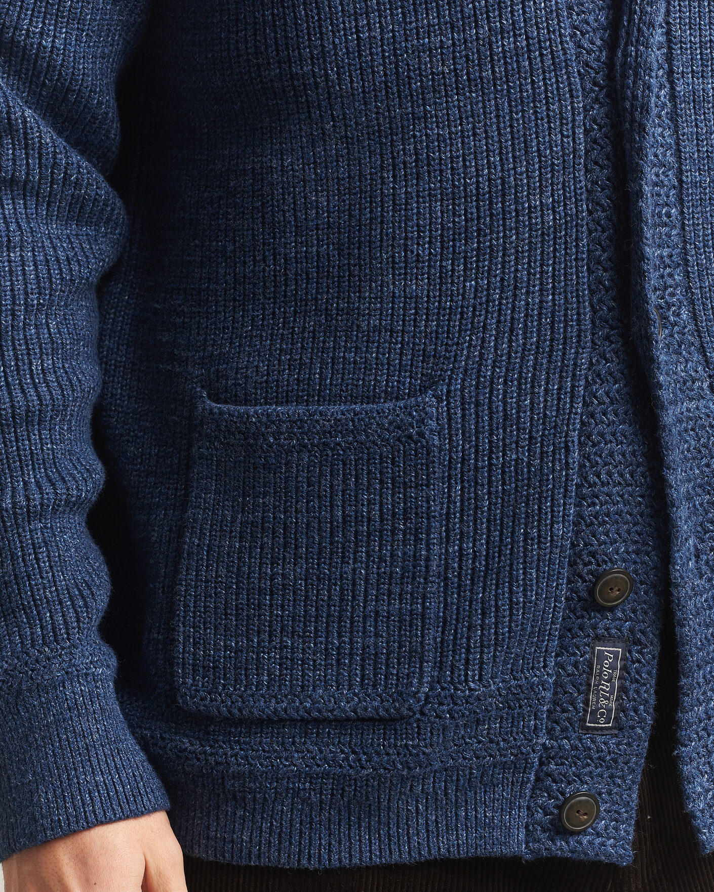 Mies | Puserot | Polo Ralph Lauren | Cotton Shawl Cardigan Blue Marl