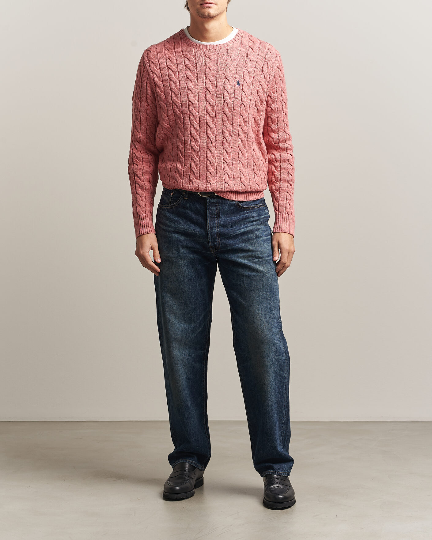Mies | Puserot | Polo Ralph Lauren | Cotton Cable Pullover Faded Cranberry Heather