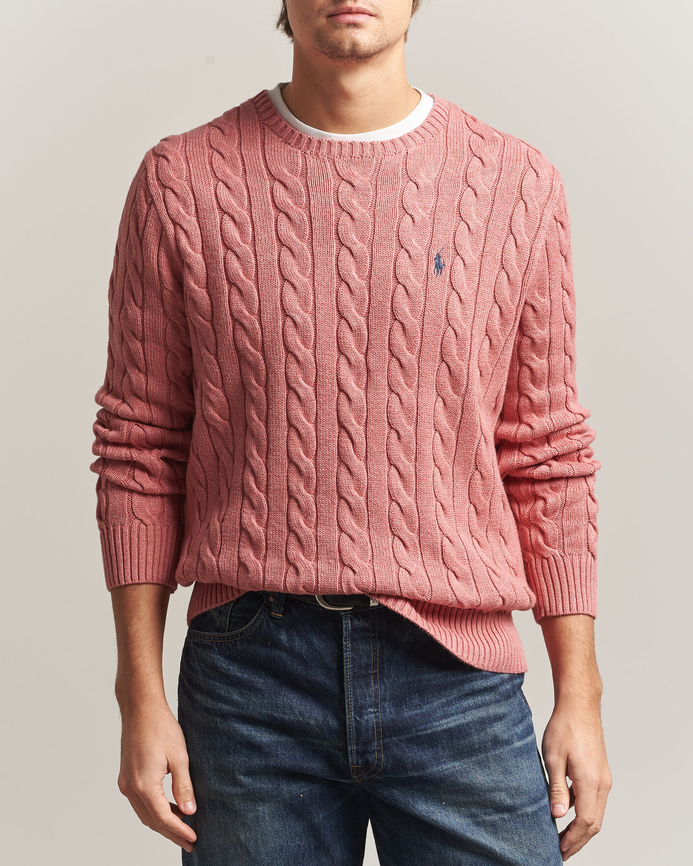 Mies | Puserot | Polo Ralph Lauren | Cotton Cable Pullover Faded Cranberry Heather