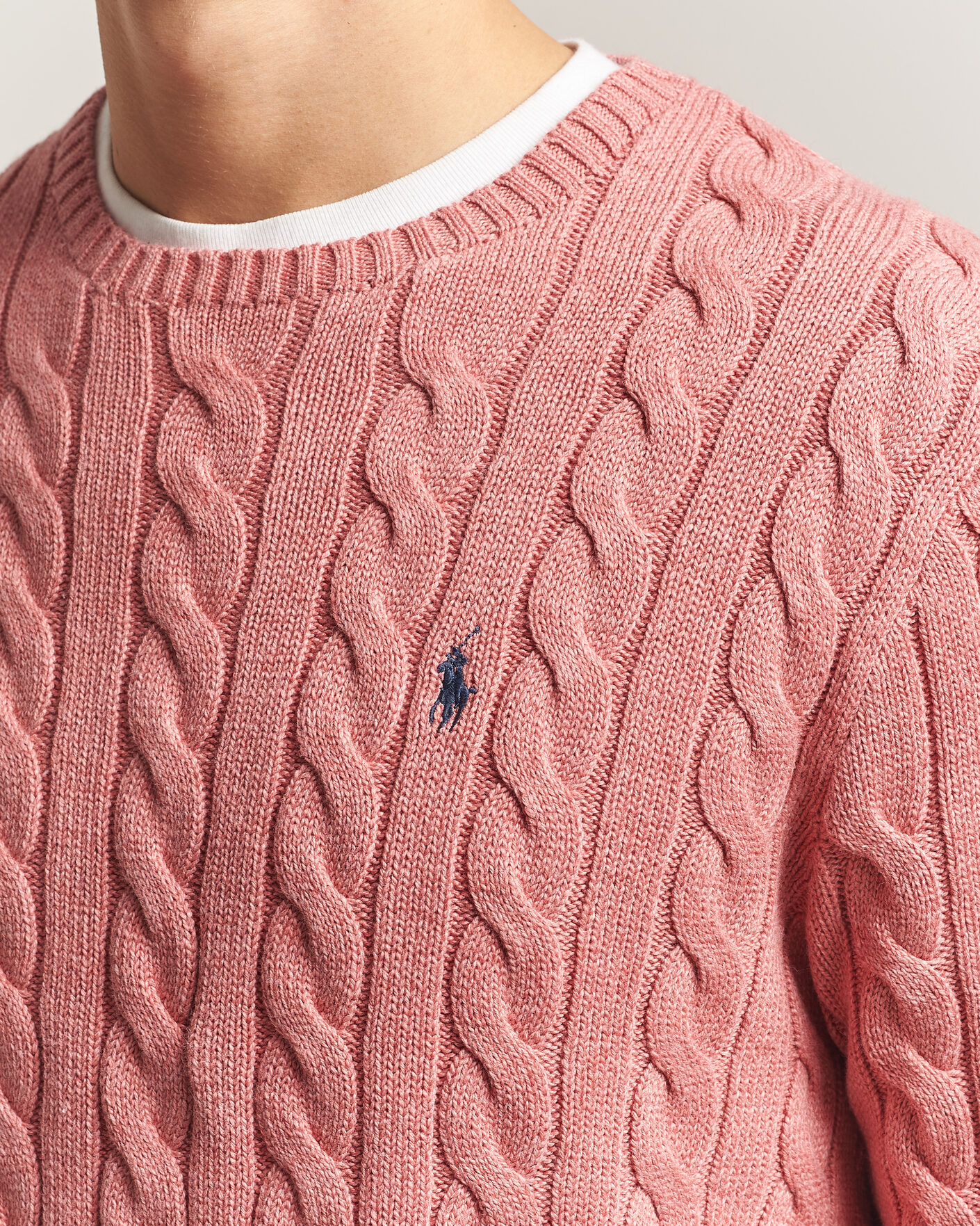 Mies | Puserot | Polo Ralph Lauren | Cotton Cable Pullover Faded Cranberry Heather
