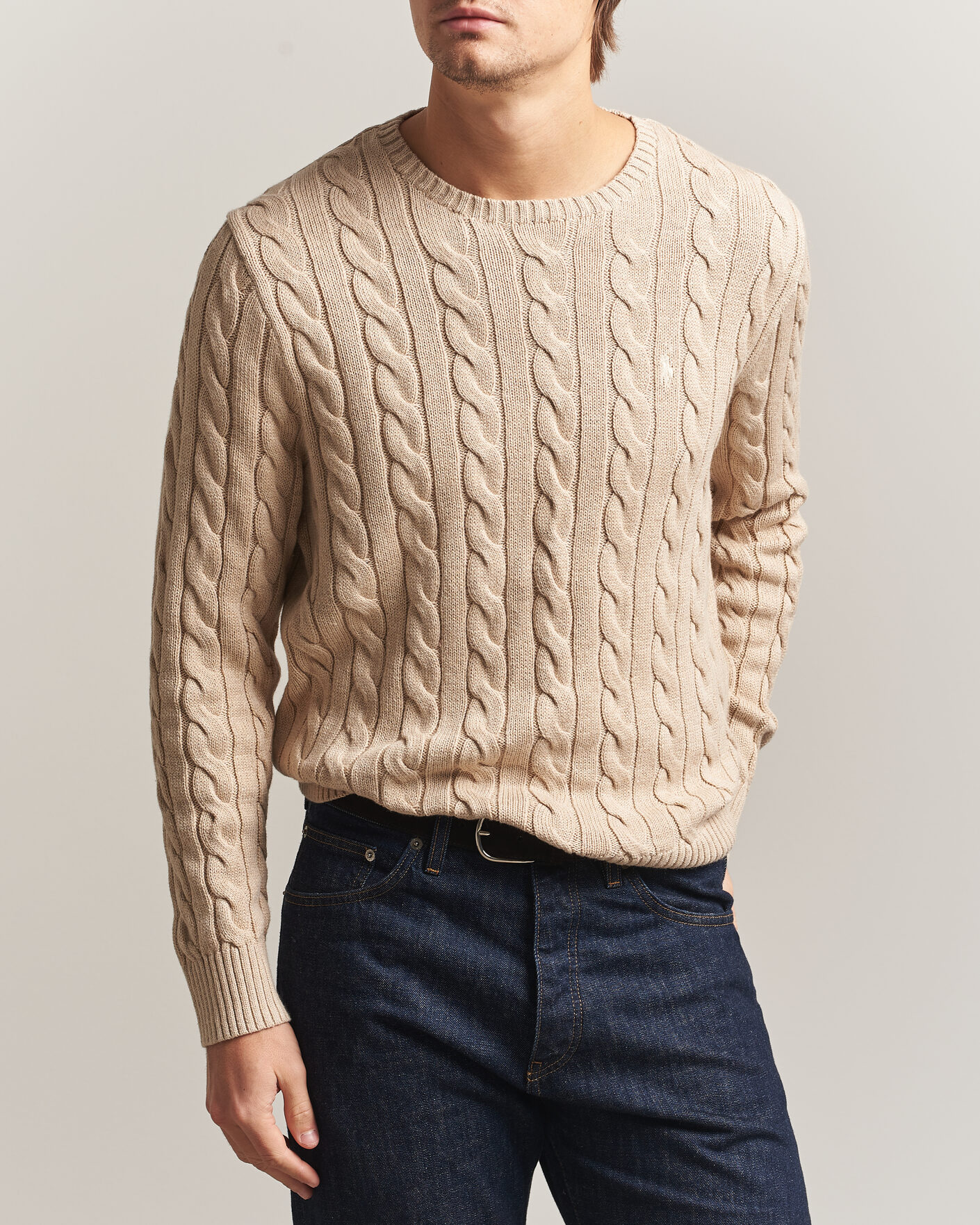Mies | Puserot | Polo Ralph Lauren | Cotton Cable Pullover Jicama Brown Heather