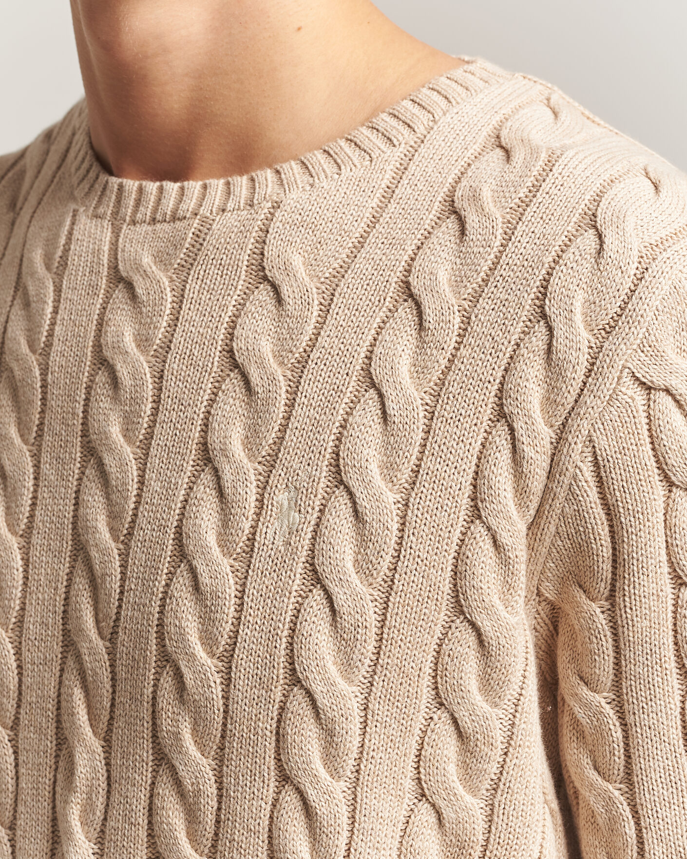 Mies | Puserot | Polo Ralph Lauren | Cotton Cable Pullover Jicama Brown Heather