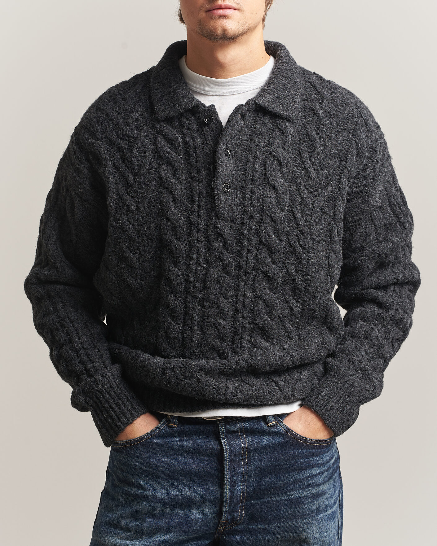 Mies | Puserot | Polo Ralph Lauren | Wool Blend Aran Sweater Hawks Eye Heather