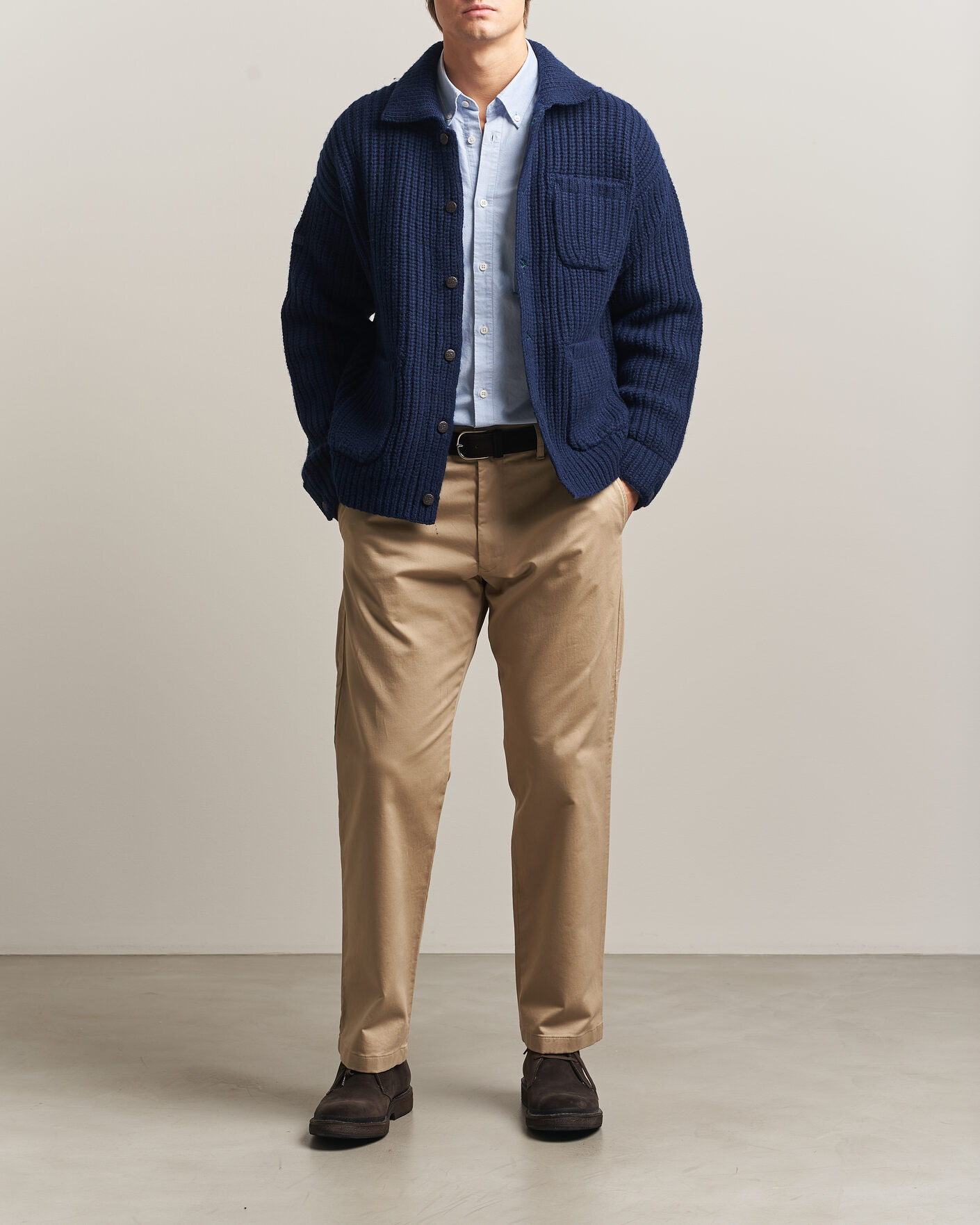 Mies | Puserot | Polo Ralph Lauren | Wool Blend Button Cardigan Blue Stonecrop