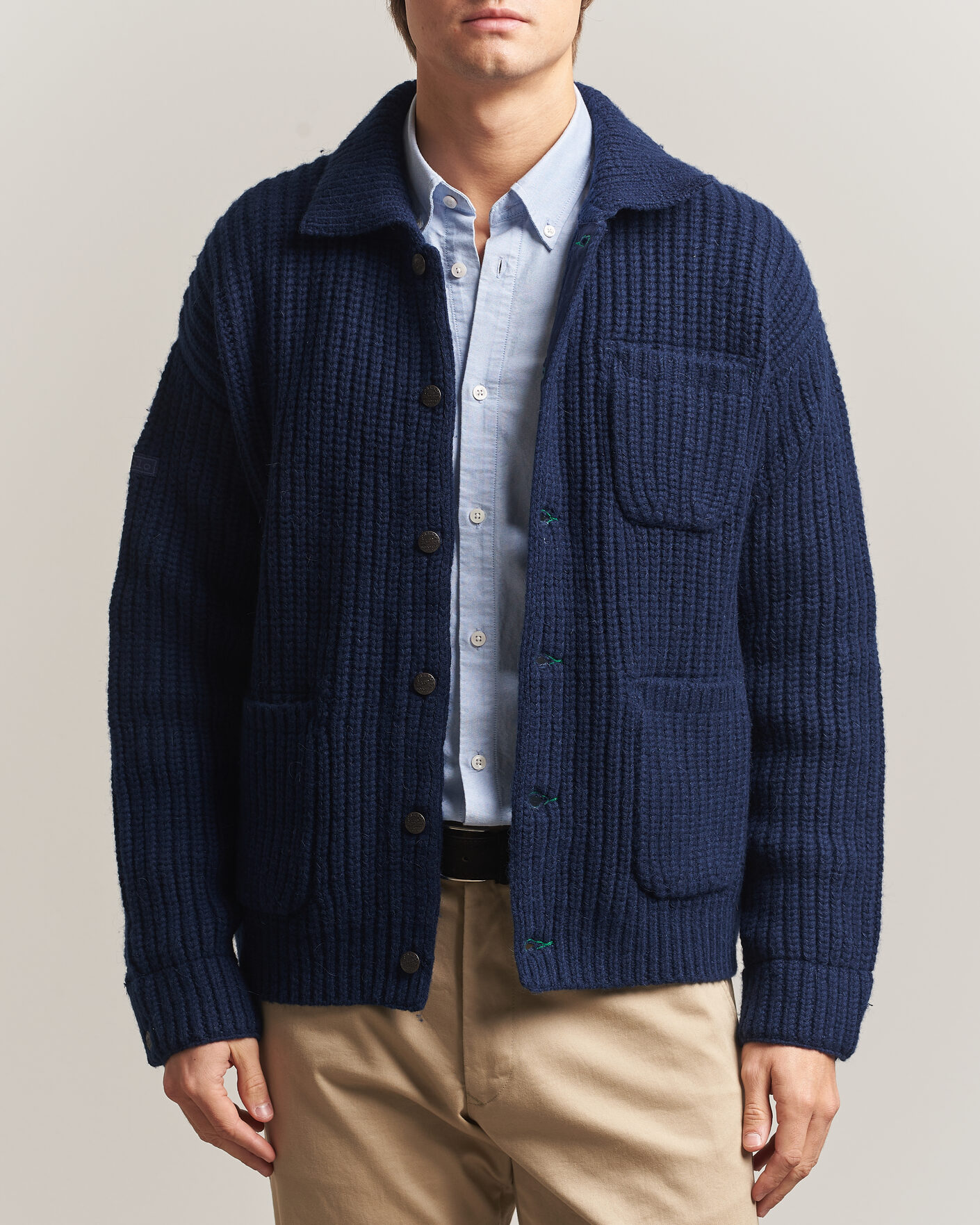 Mies | Puserot | Polo Ralph Lauren | Wool Blend Button Cardigan Blue Stonecrop