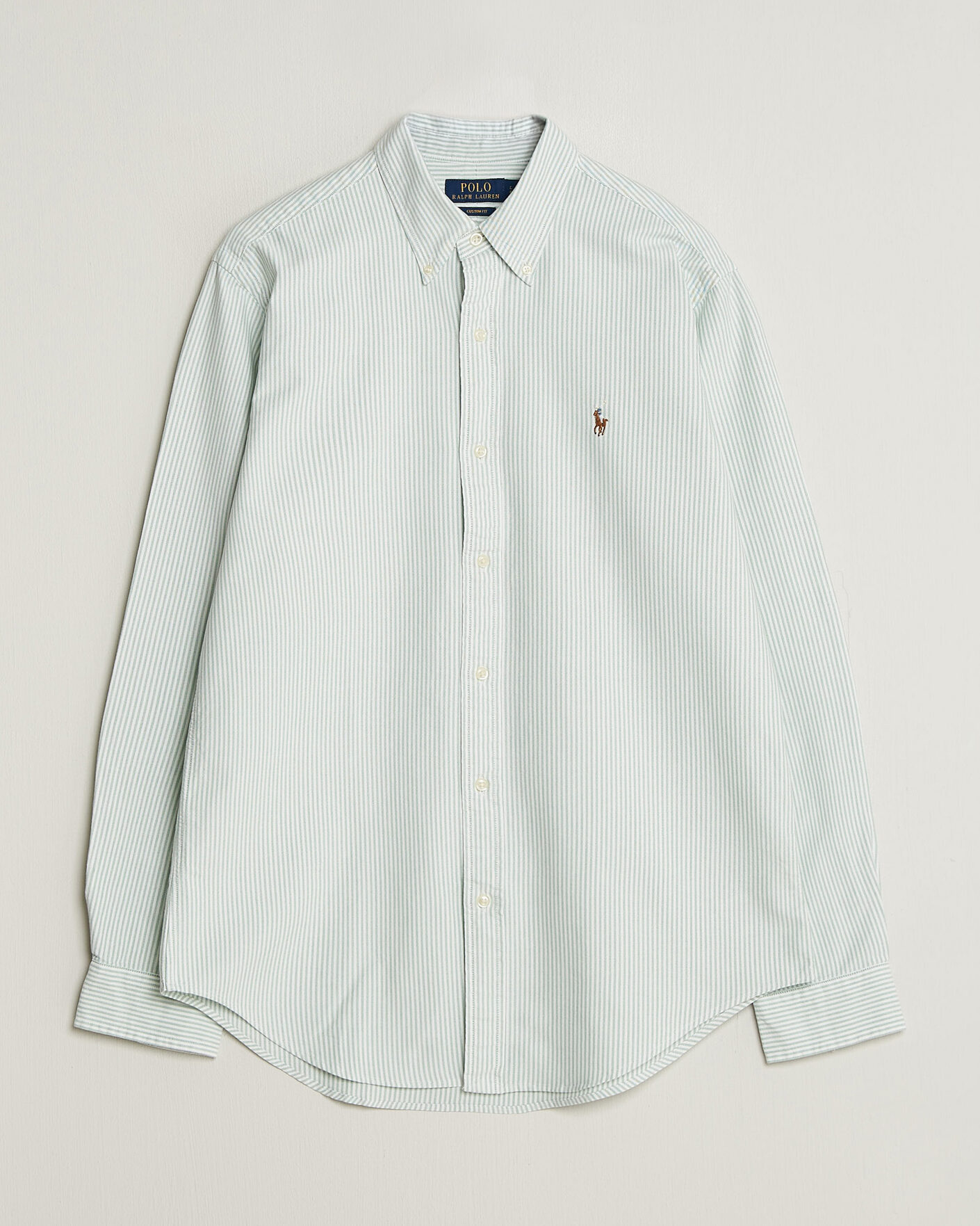 Mies | Kauluspaidat | Polo Ralph Lauren | Custom Slim Fit Oxford Shirt Pistachio/White