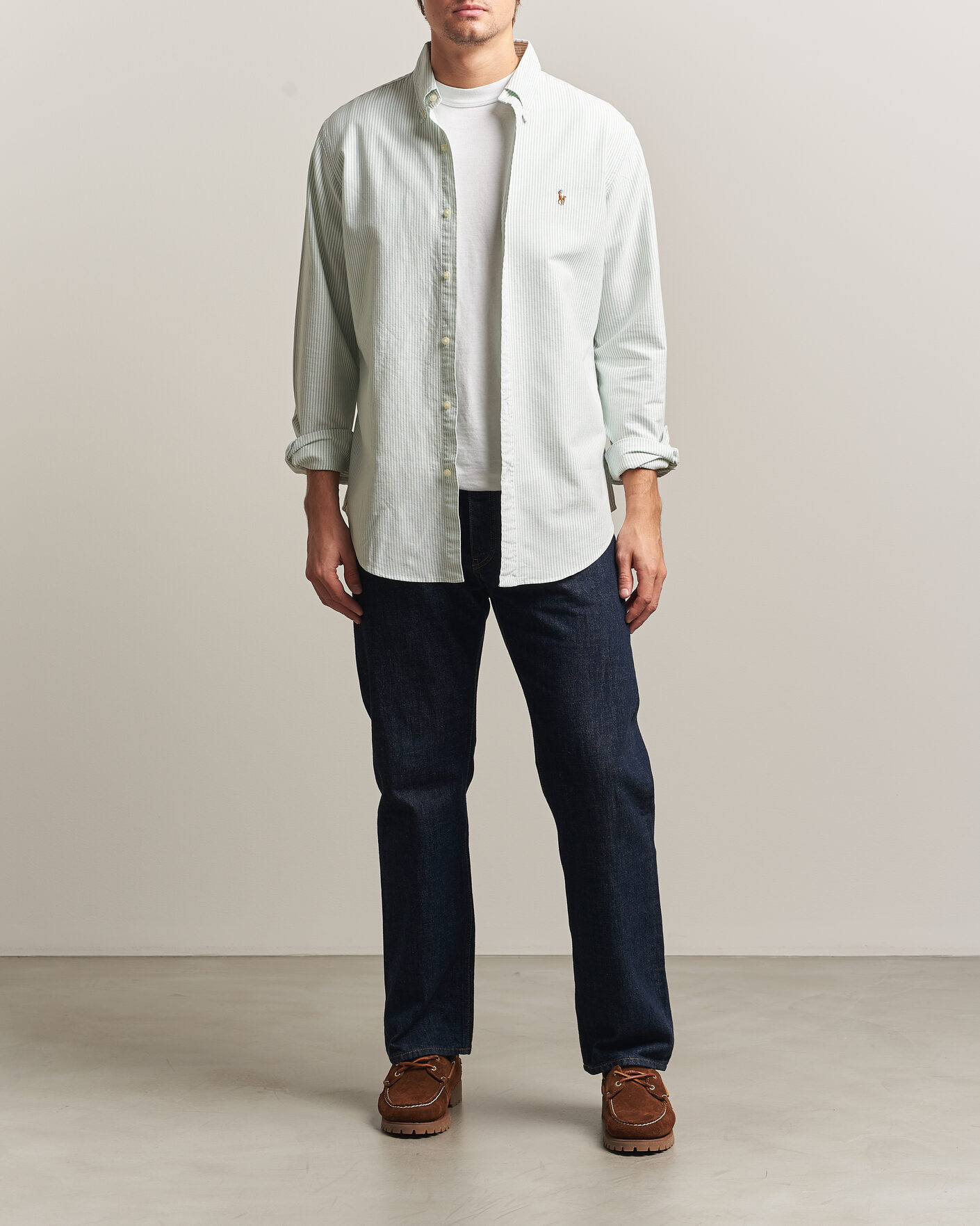 Mies | Kauluspaidat | Polo Ralph Lauren | Custom Slim Fit Oxford Shirt Pistachio/White