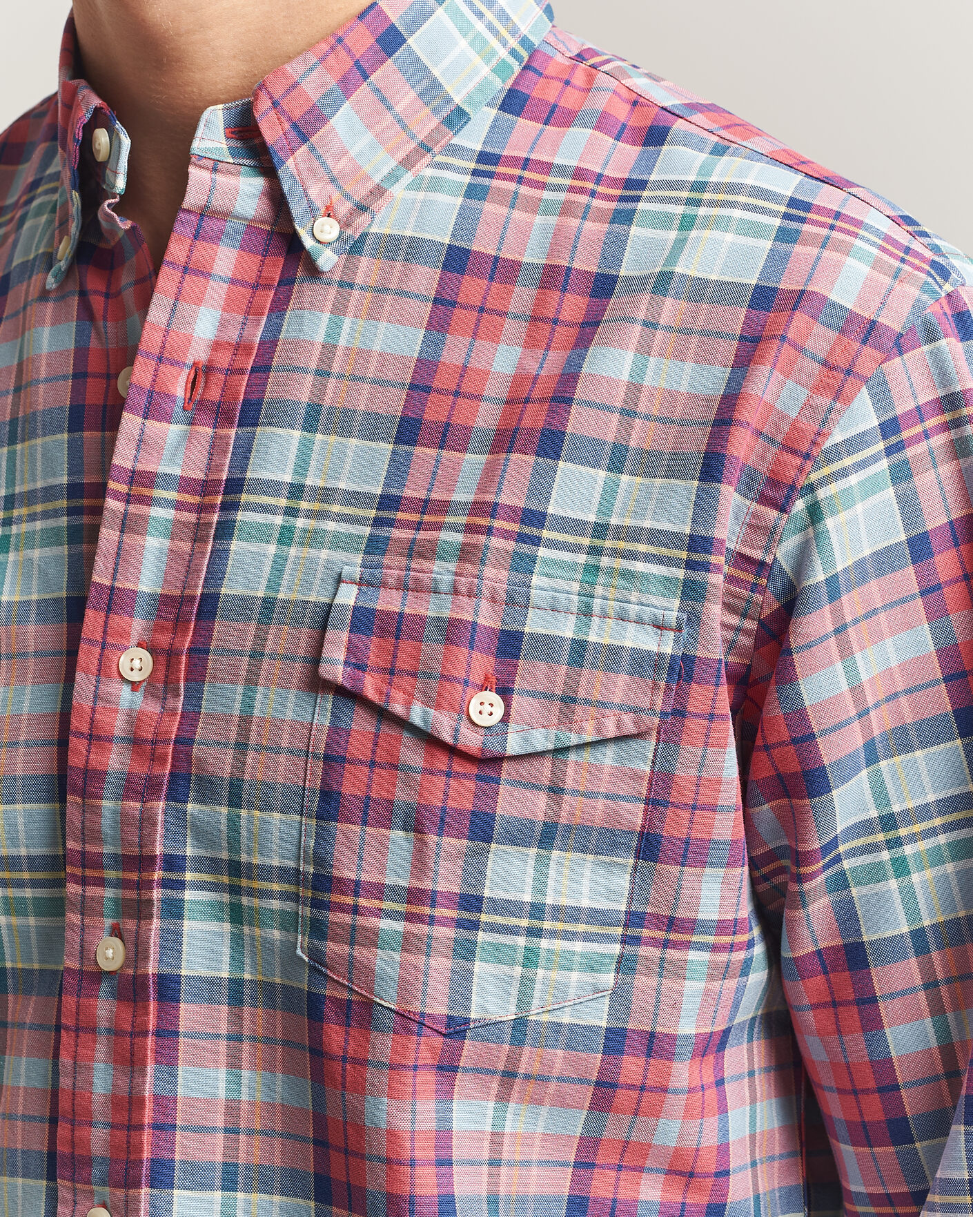 Mies | Kauluspaidat | Polo Ralph Lauren | Classic Fit Checked Oxford Sport Shirt Red Dusty Blue