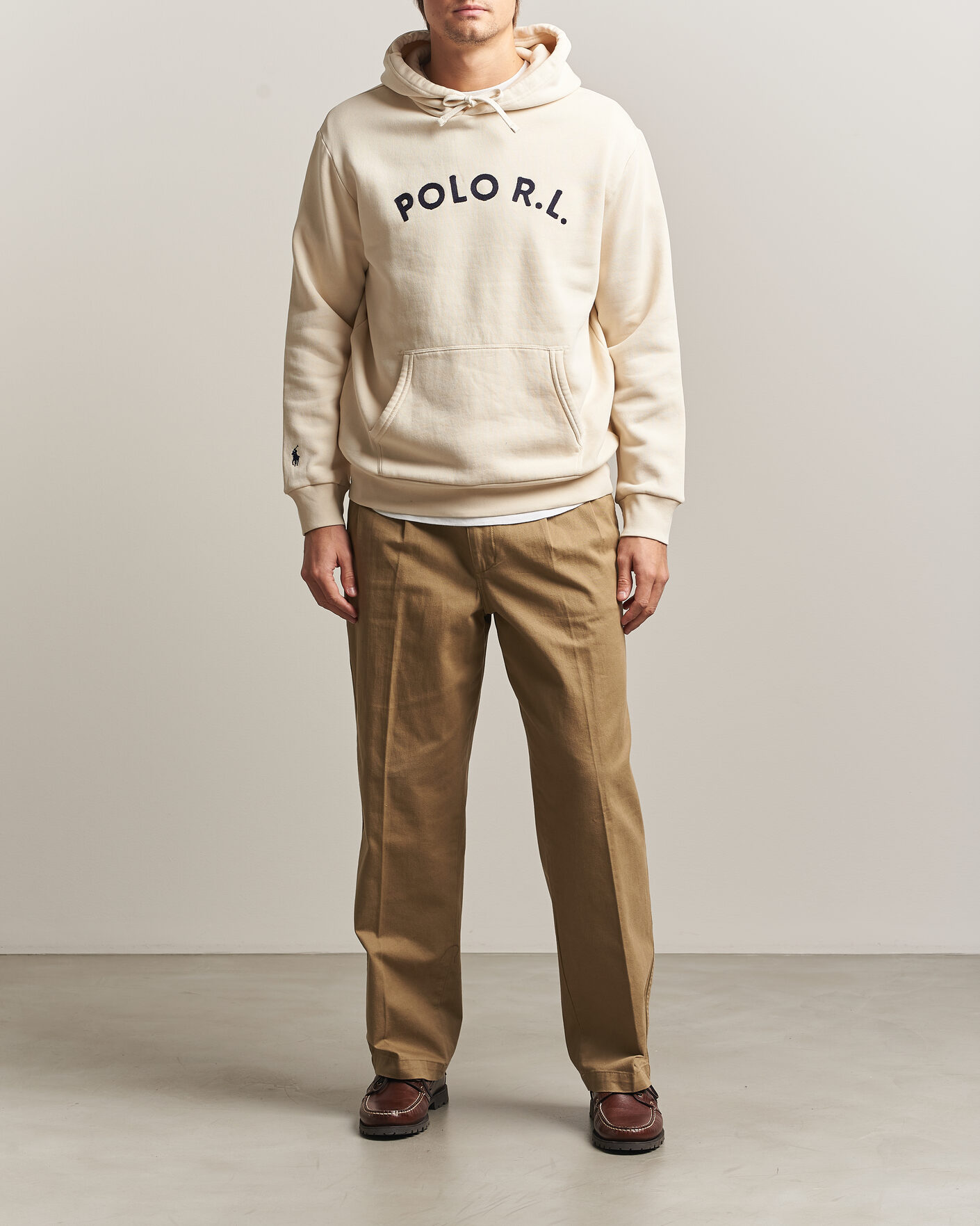 Mies | Puserot | Polo Ralph Lauren | Cotton Chest Logo Hood Andover Cream