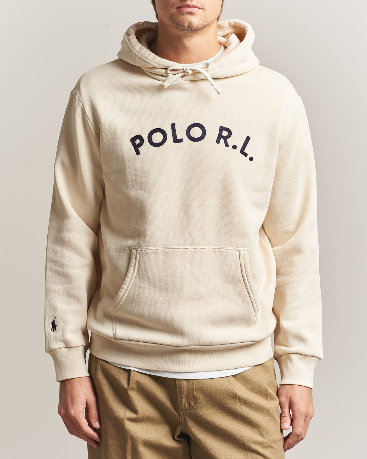 Mies | Puserot | Polo Ralph Lauren | Cotton Chest Logo Hood Andover Cream
