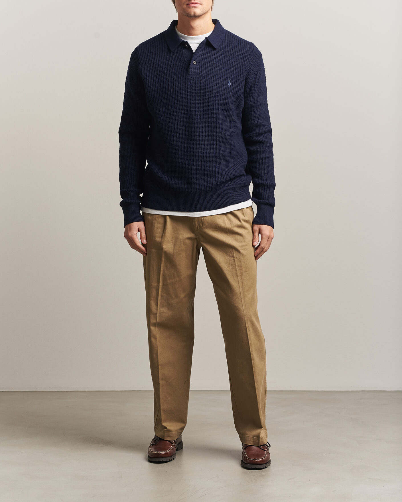 Mies | Puserot | Polo Ralph Lauren | Wool/Cotton Knitted Polo Hunter Navy