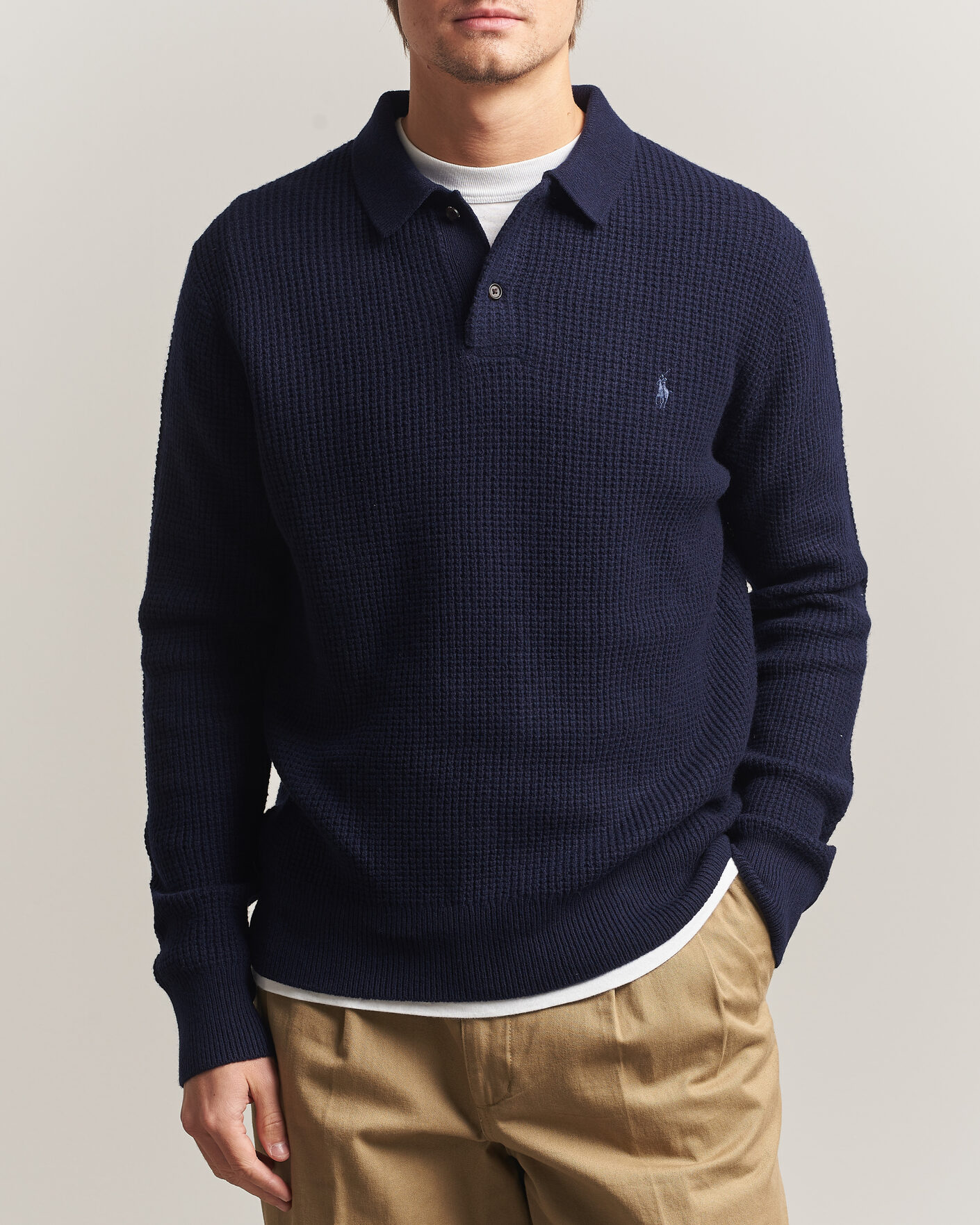 Mies | Puserot | Polo Ralph Lauren | Wool/Cotton Knitted Polo Hunter Navy