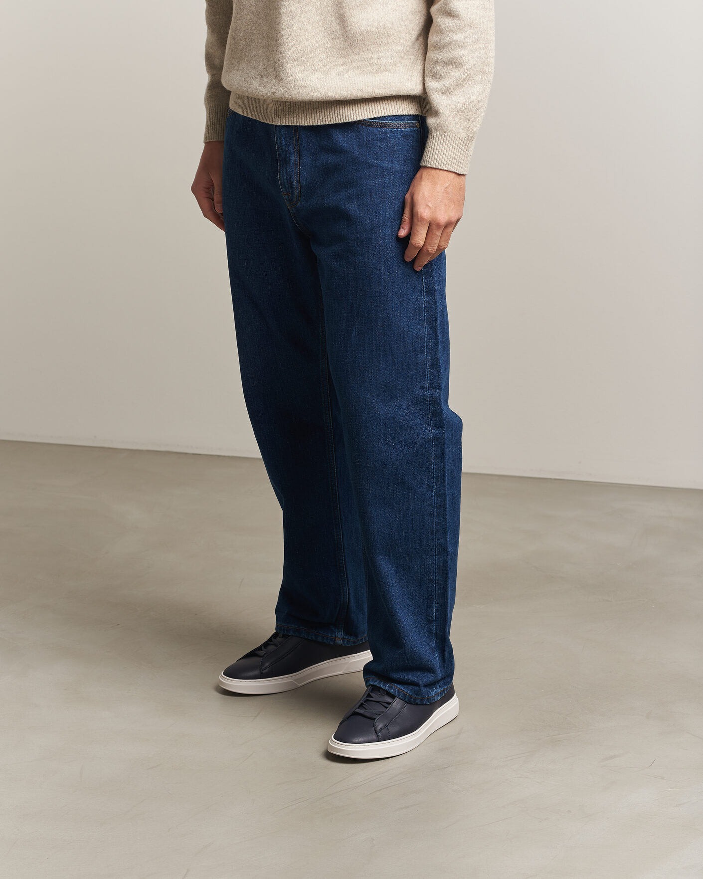 Mies | Tennarit | BOSS BLACK | Kieran Leather Sneaker Dark Blue