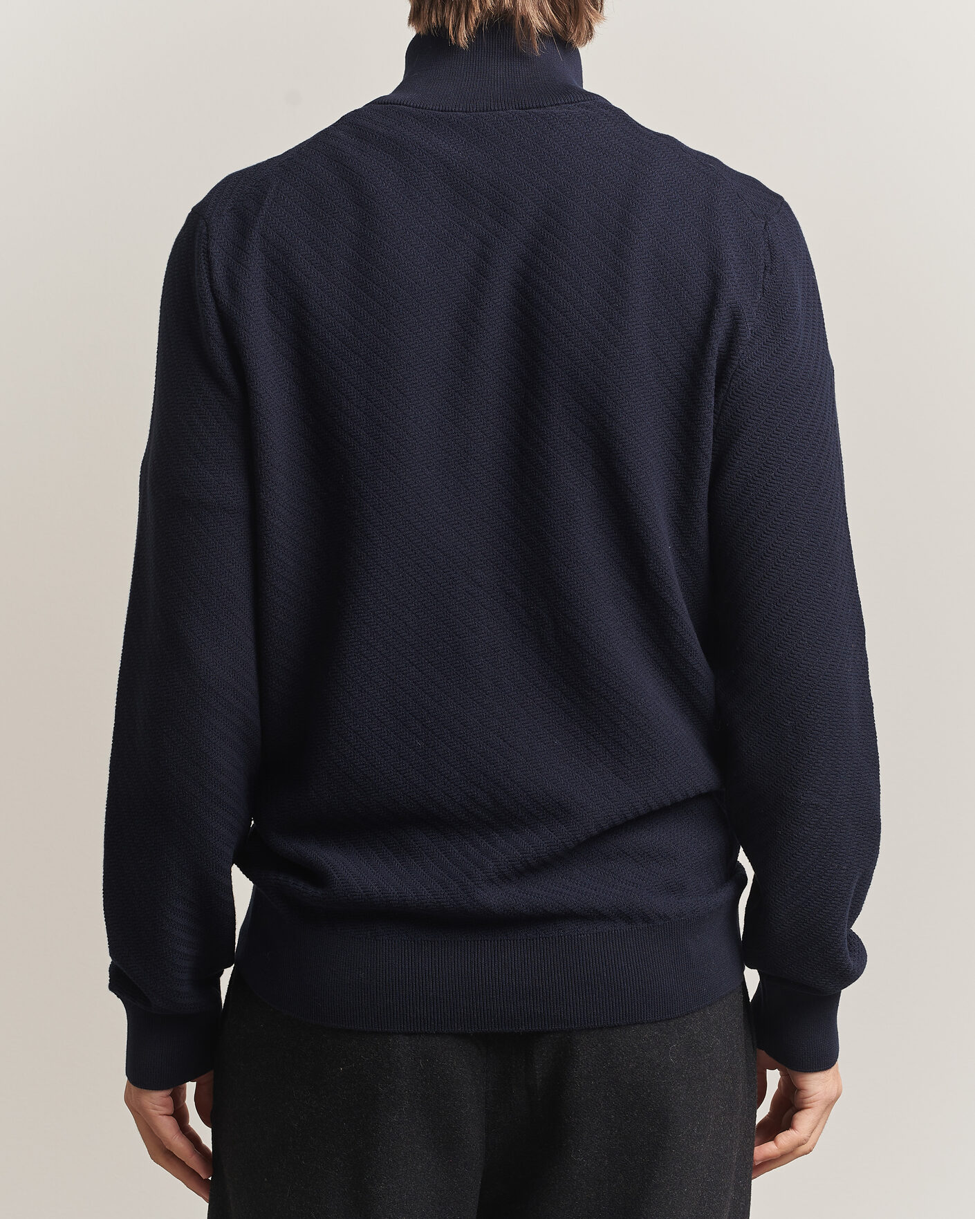 Mies | Puserot | BOSS BLACK | Loretti Cotton Knitted Full Zip Dark Blue