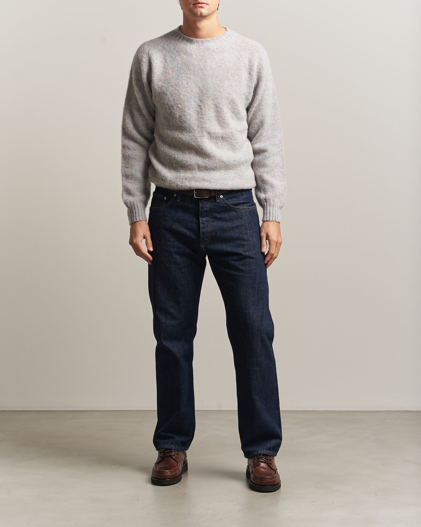 Mies | Puserot | Harley Of Scotland | Brushed Supersoft Lambswool Crewneck Aurora