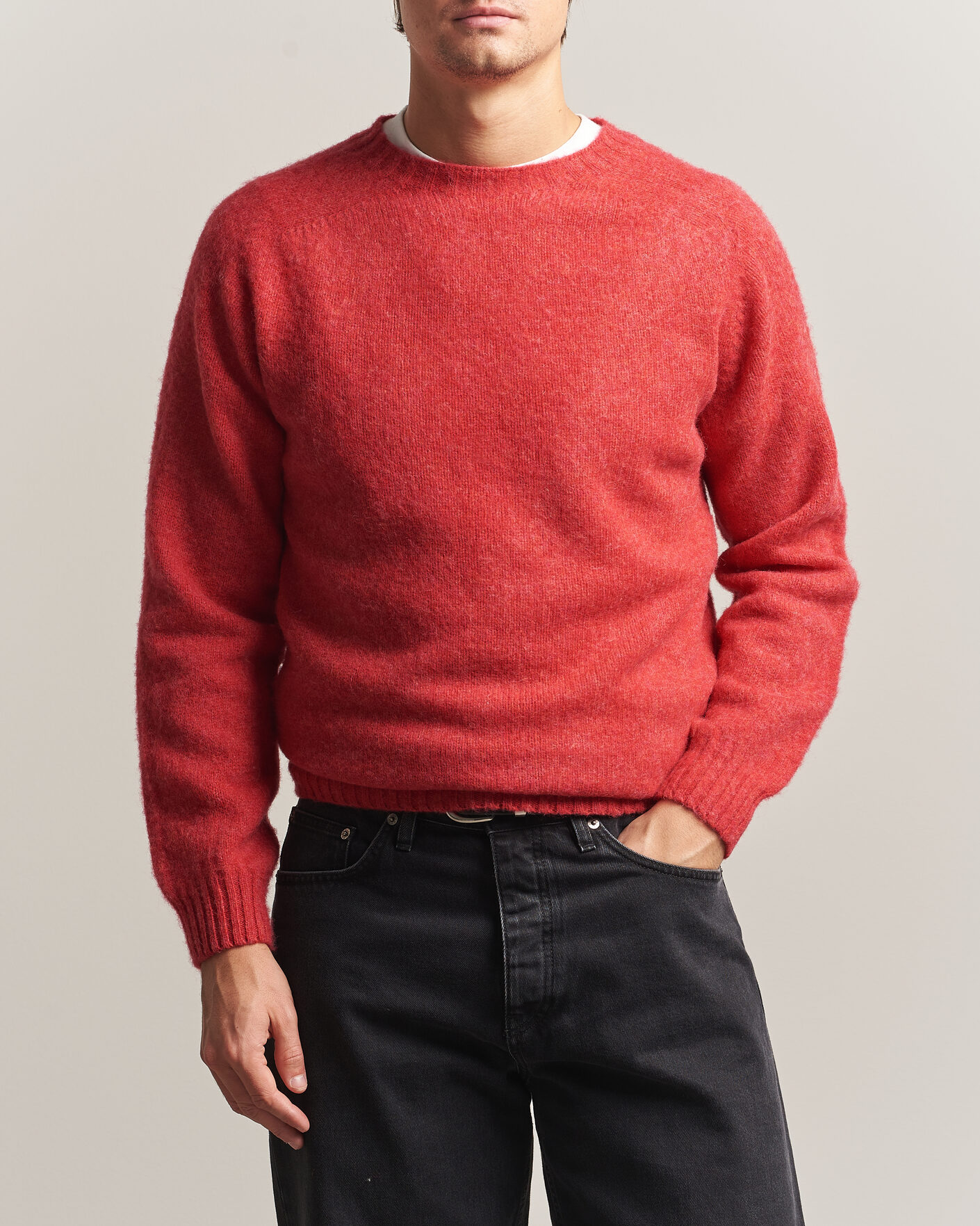 Mies | Puserot | Harley Of Scotland | Brushed Supersoft Lambswool Crewneck Damask
