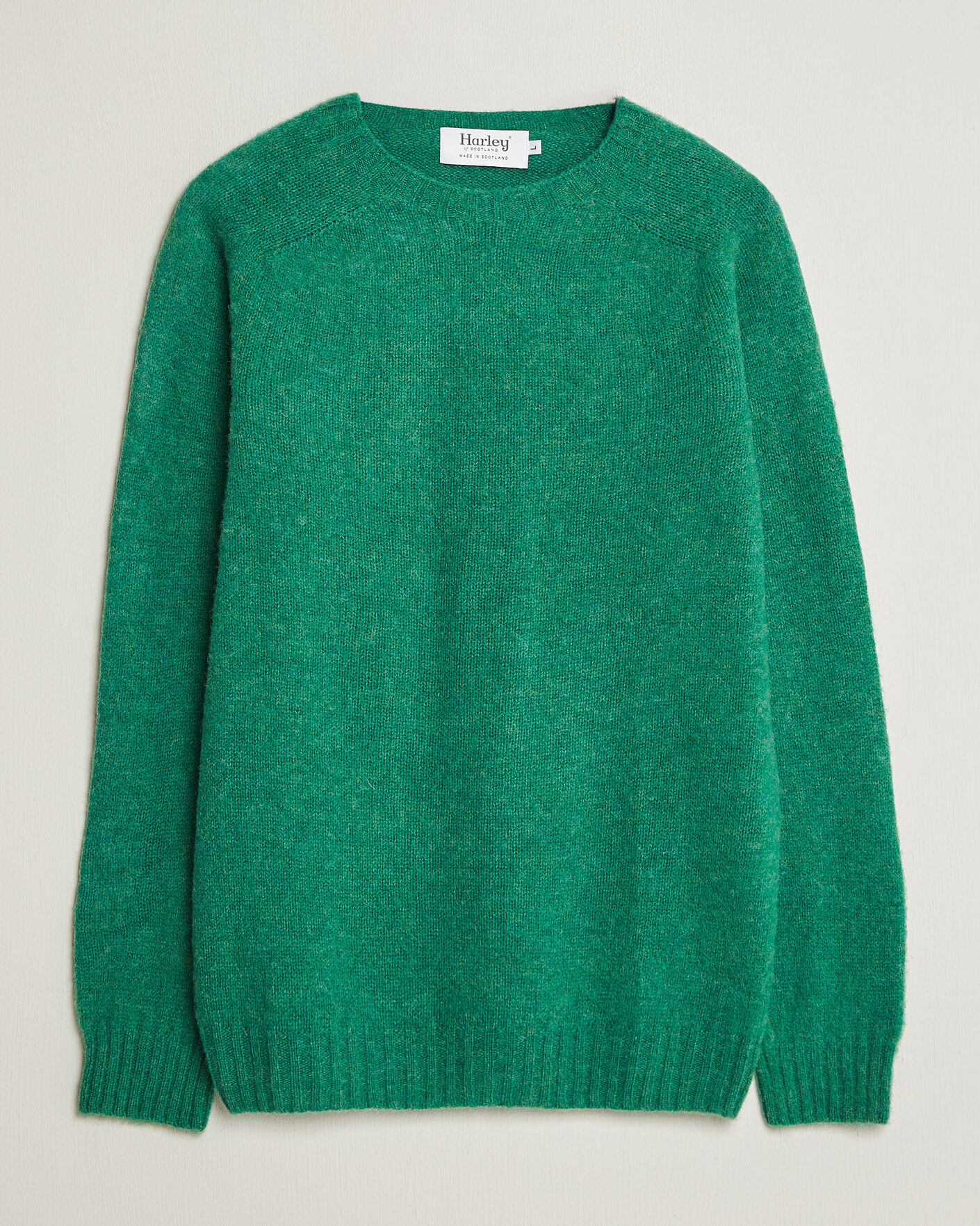 Mies | Puserot | Harley Of Scotland | Brushed Supersoft Lambswool Crewneck Evergreen