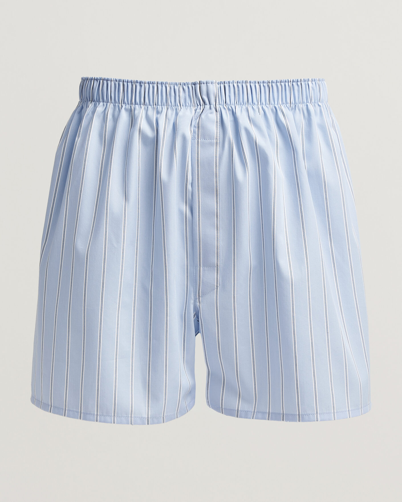 Mies | Alusvaatteet | Sunspel | Classic Woven Cotton Boxer Shorts Blue Wide Stripe