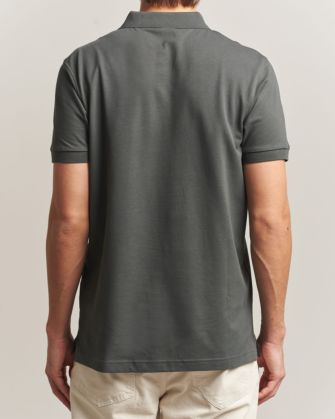 Mies | Pikeet | Sunspel | Short Sleeve Pique Polo Slate Green