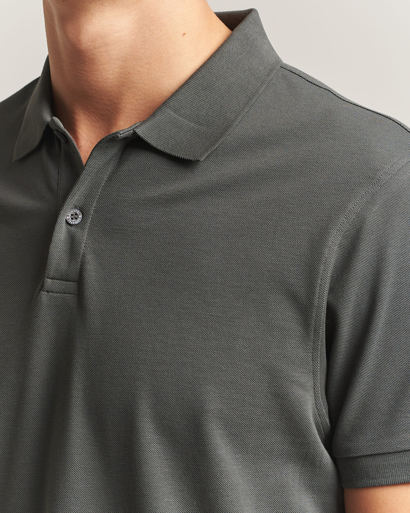 Mies | Pikeet | Sunspel | Short Sleeve Pique Polo Slate Green