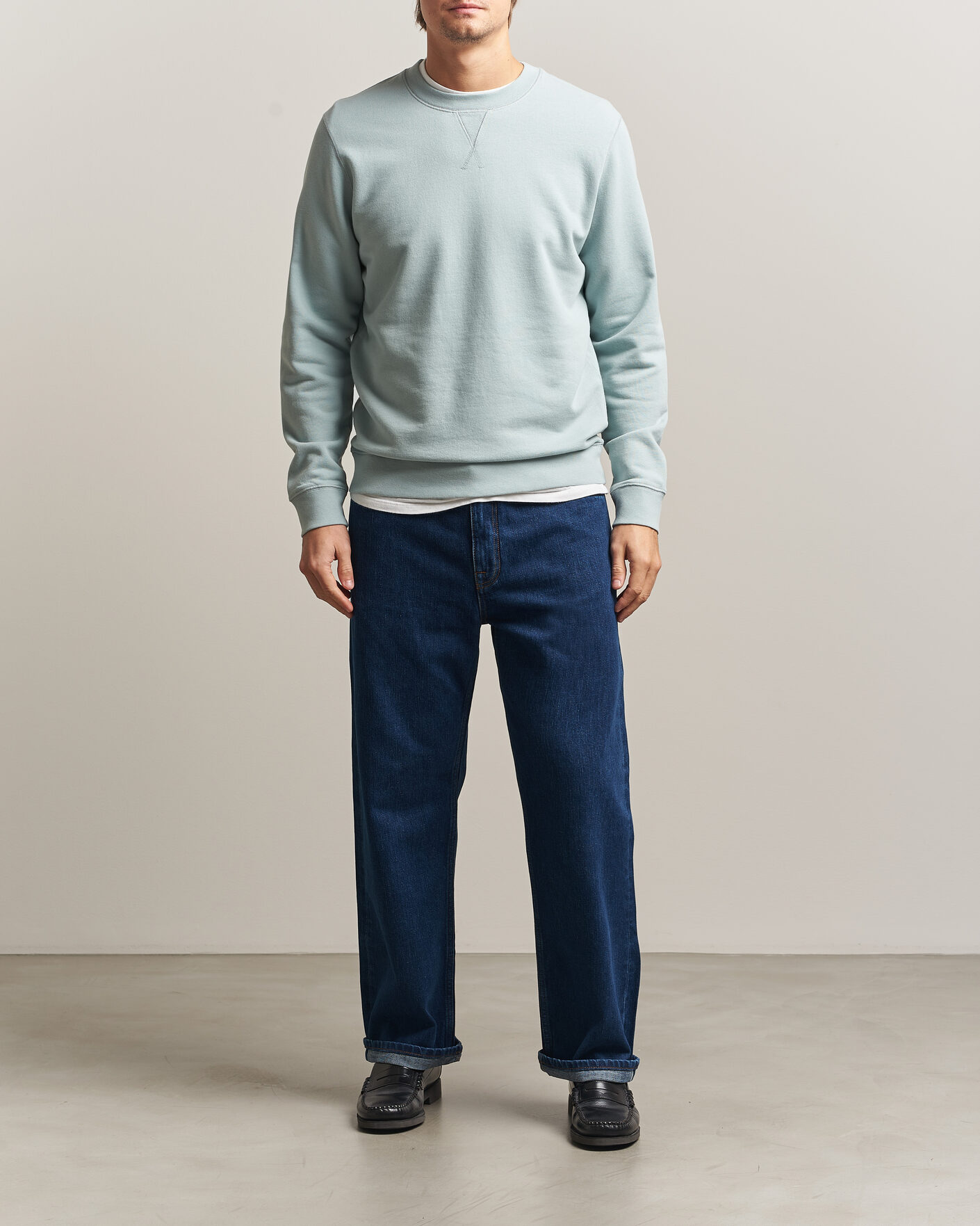 Mies | Puserot | Sunspel | Loopback Sweatshirt Light Green