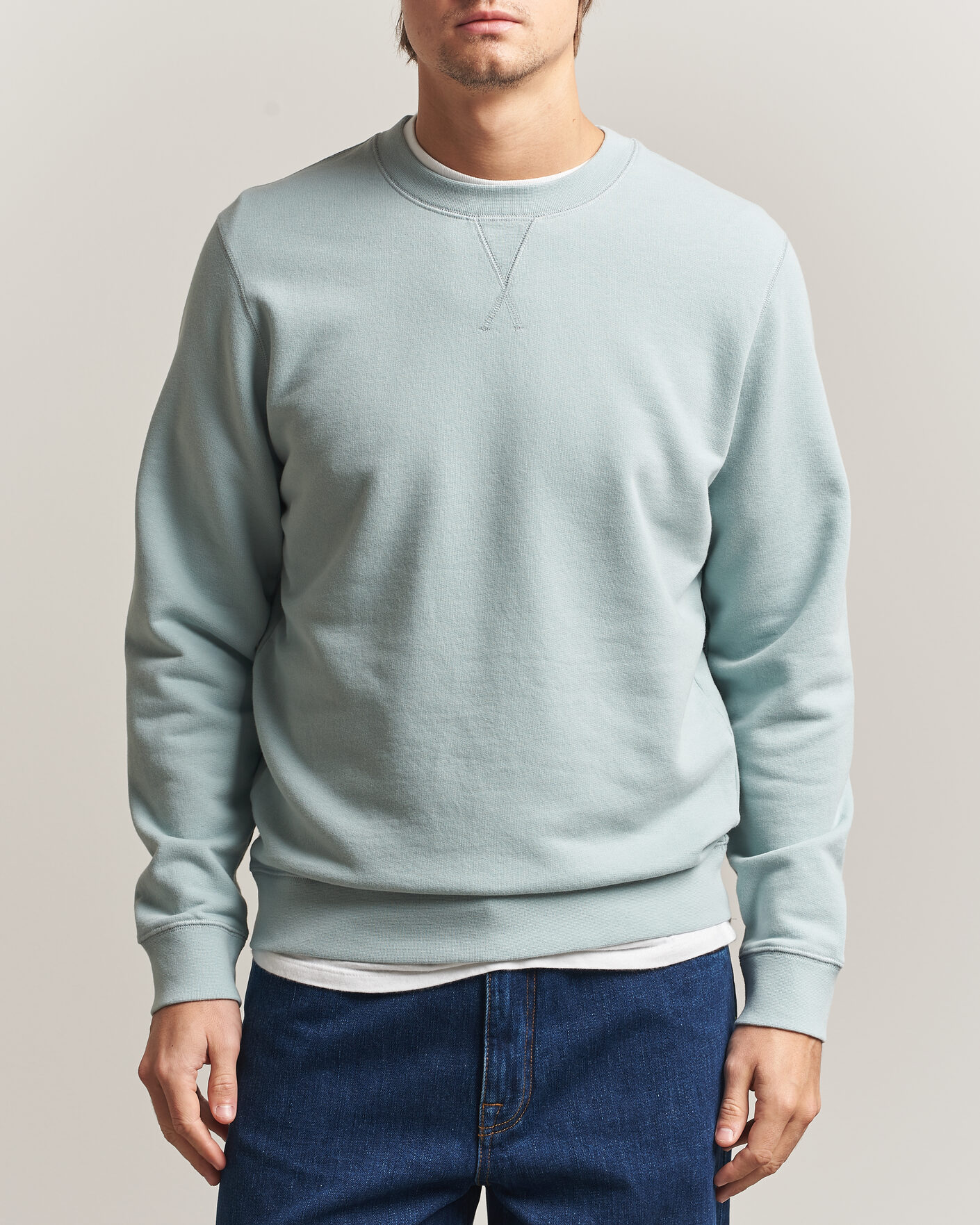 Mies | Puserot | Sunspel | Loopback Sweatshirt Light Green