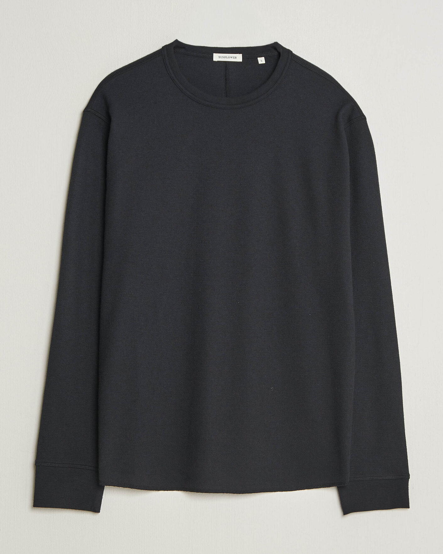 Mies | T-paidat | Sunflower | Wool Waffle Long Sleeve T-Shirt Black