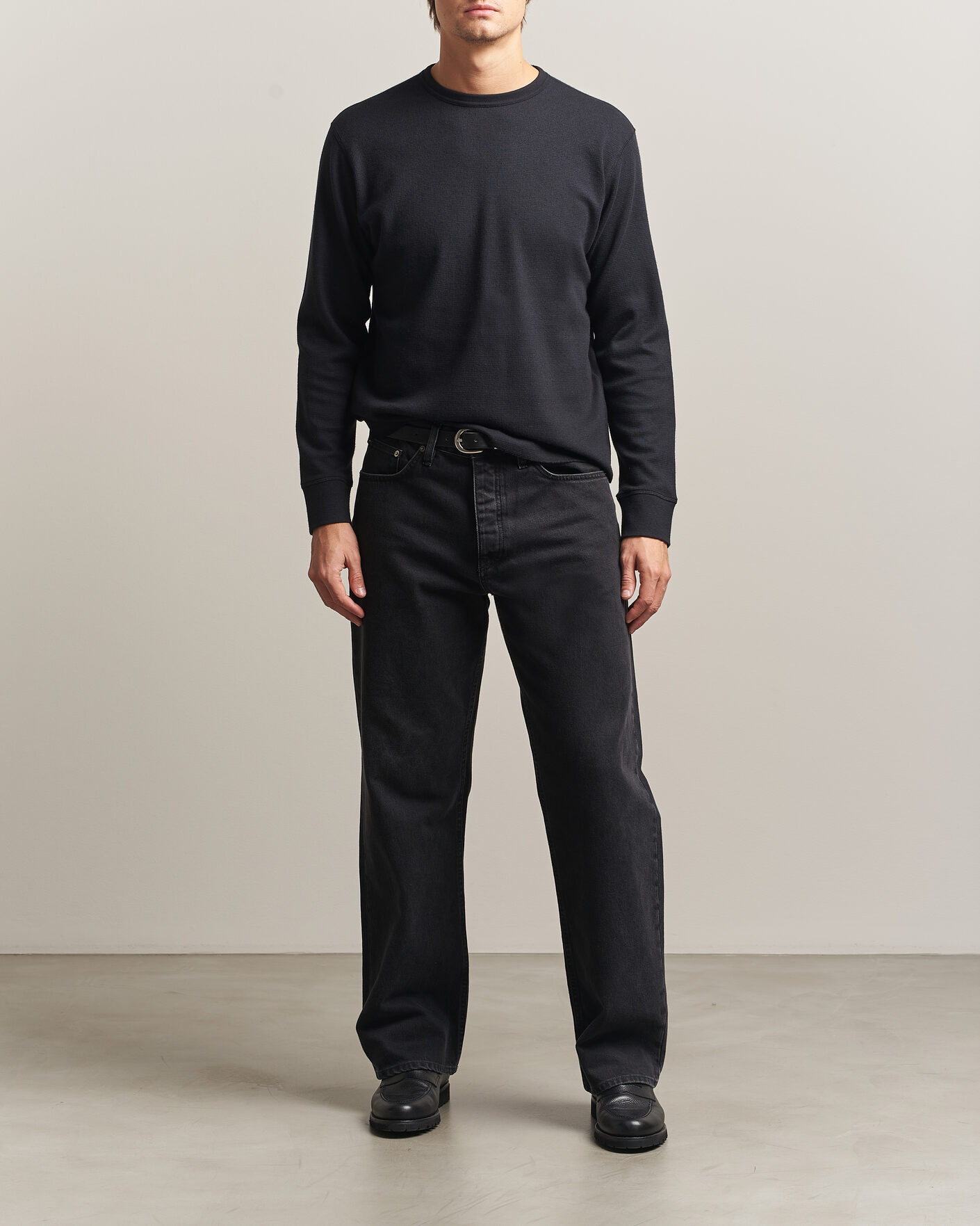 Mies | T-paidat | Sunflower | Wool Waffle Long Sleeve T-Shirt Black