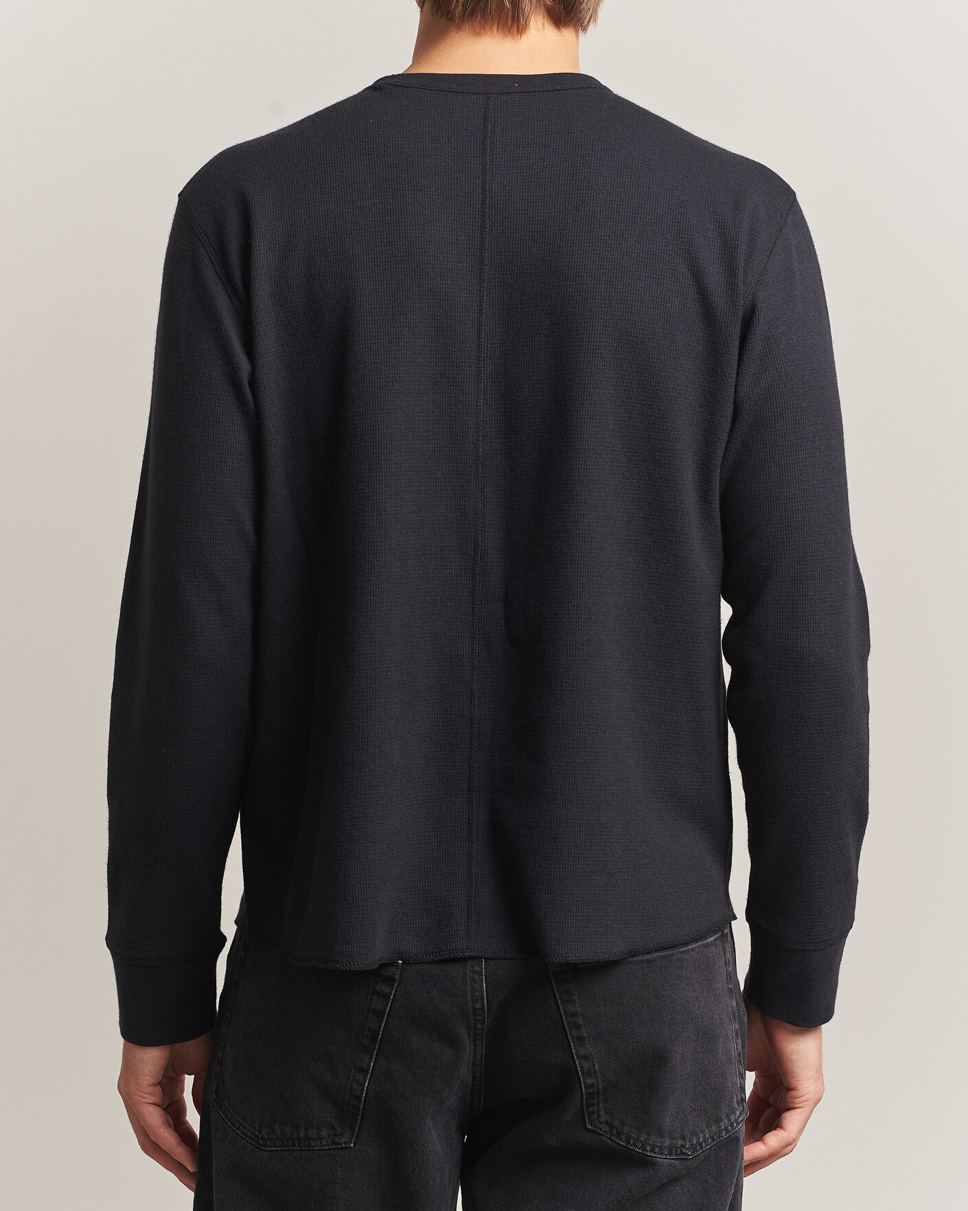 Mies | T-paidat | Sunflower | Wool Waffle Long Sleeve T-Shirt Black