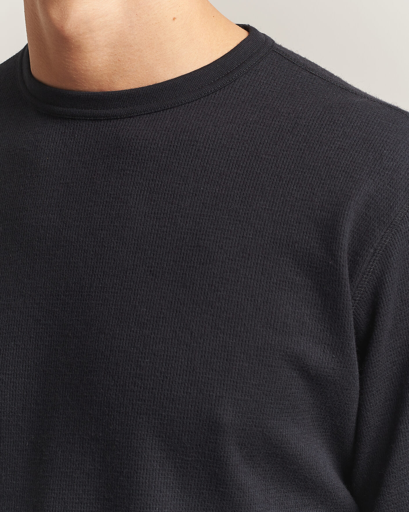 Mies | T-paidat | Sunflower | Wool Waffle Long Sleeve T-Shirt Black