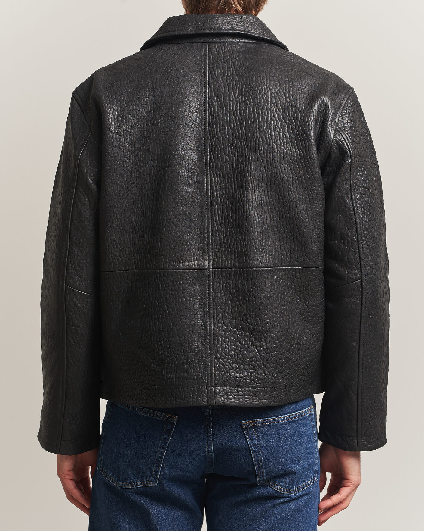 Mies | Takit | Sunflower | Short Leather Jacket Black