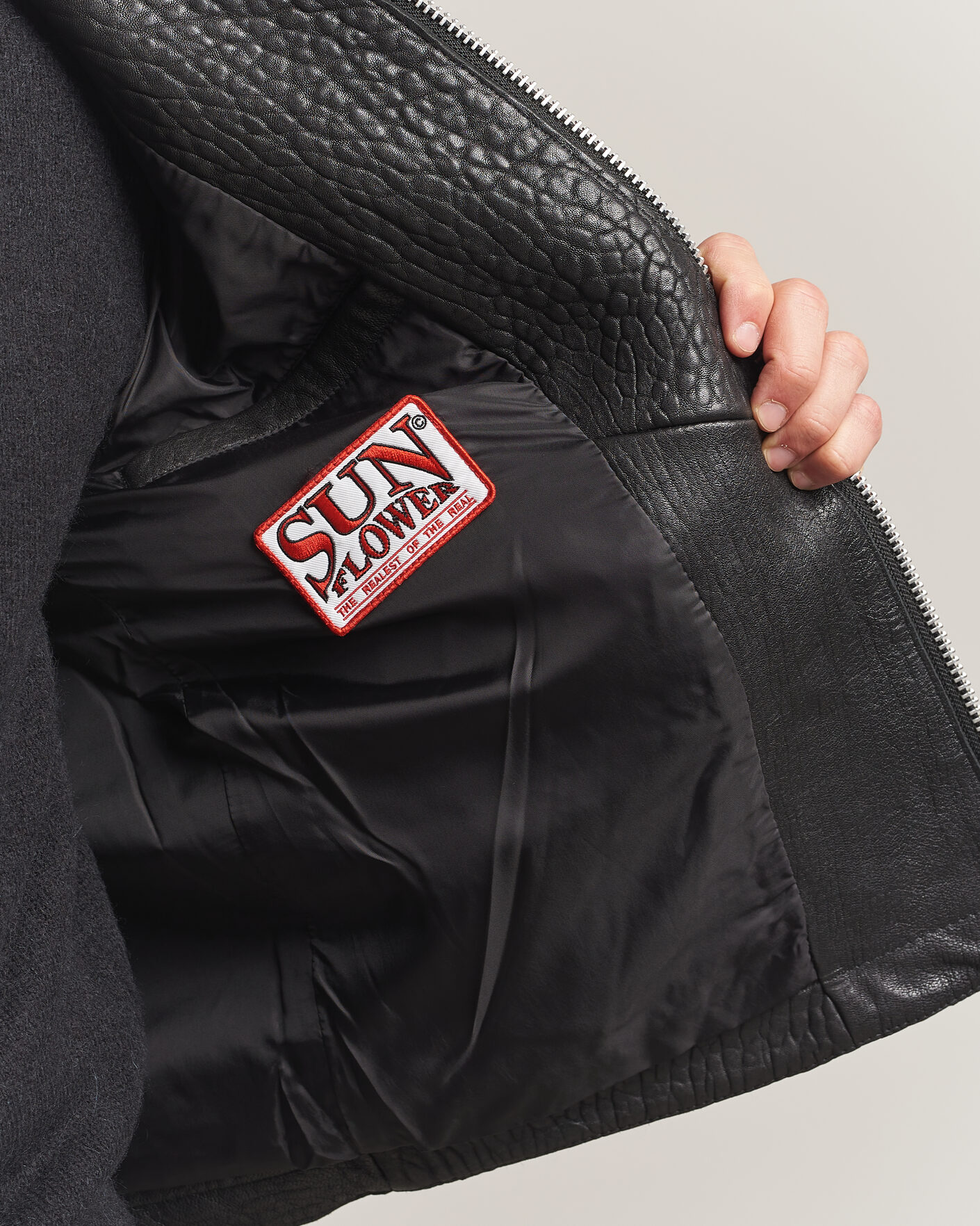 Mies | Takit | Sunflower | Short Leather Jacket Black