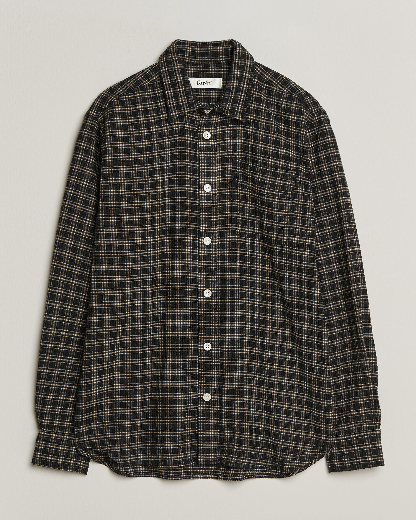 Mies | Kauluspaidat | Forét | Form Regular Fit Italian Check Shirt Black