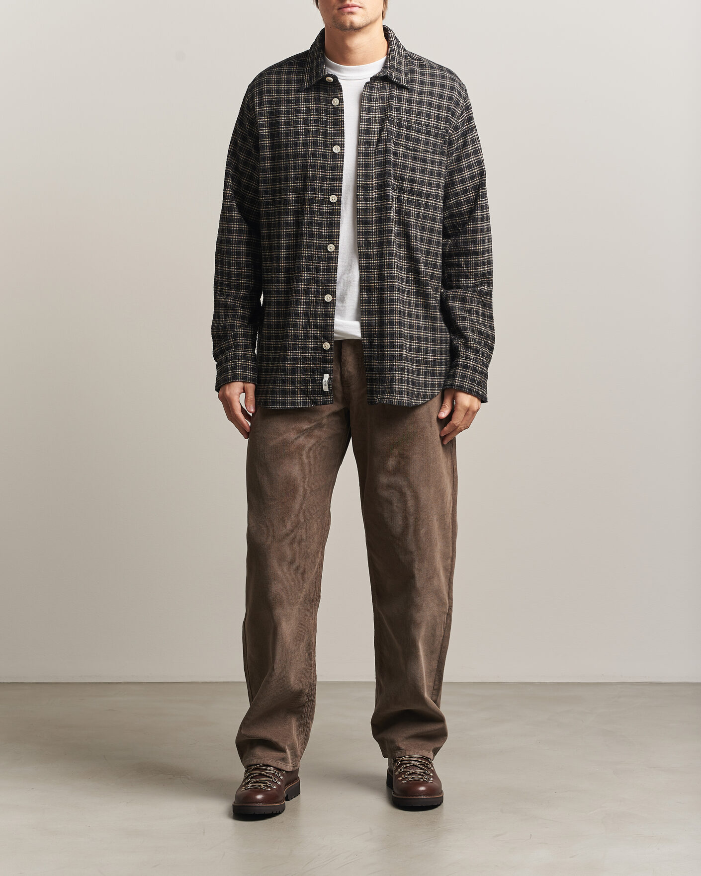 Mies | Kauluspaidat | Forét | Form Regular Fit Italian Check Shirt Black