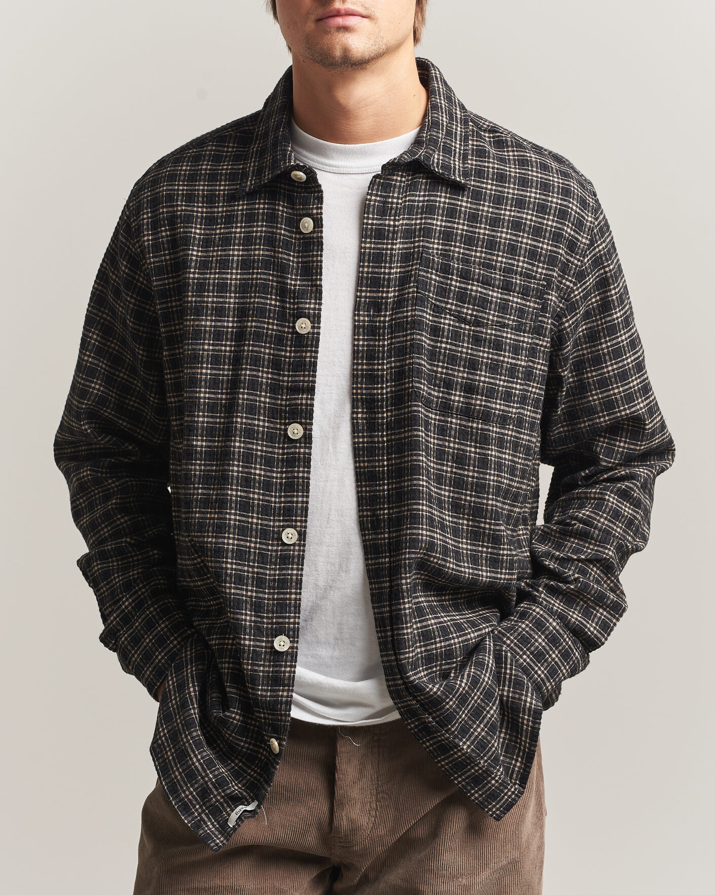 Mies | Kauluspaidat | Forét | Form Regular Fit Italian Check Shirt Black