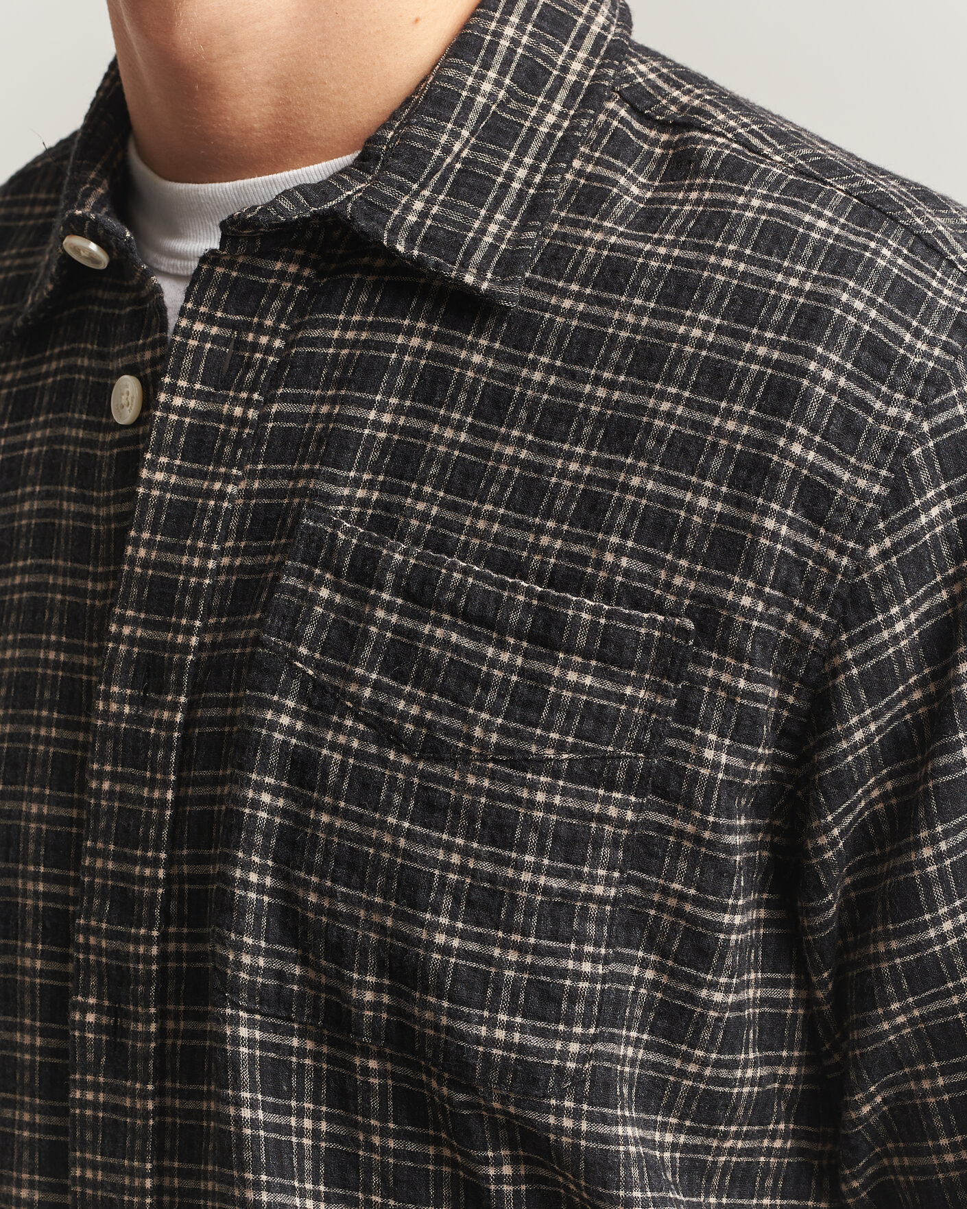 Mies | Kauluspaidat | Forét | Form Regular Fit Italian Check Shirt Black